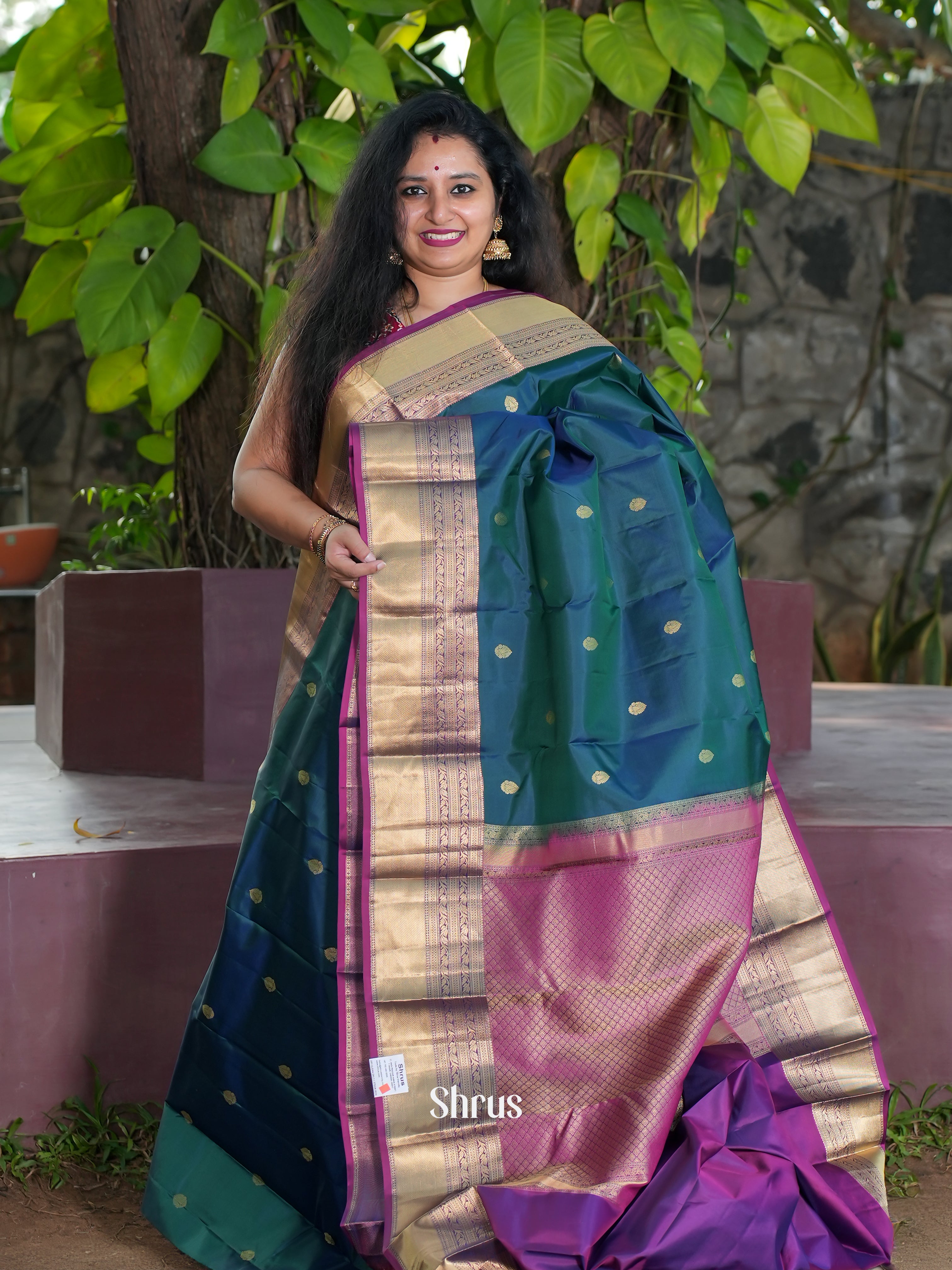 Blue & Majenta -Kanchipuram silk