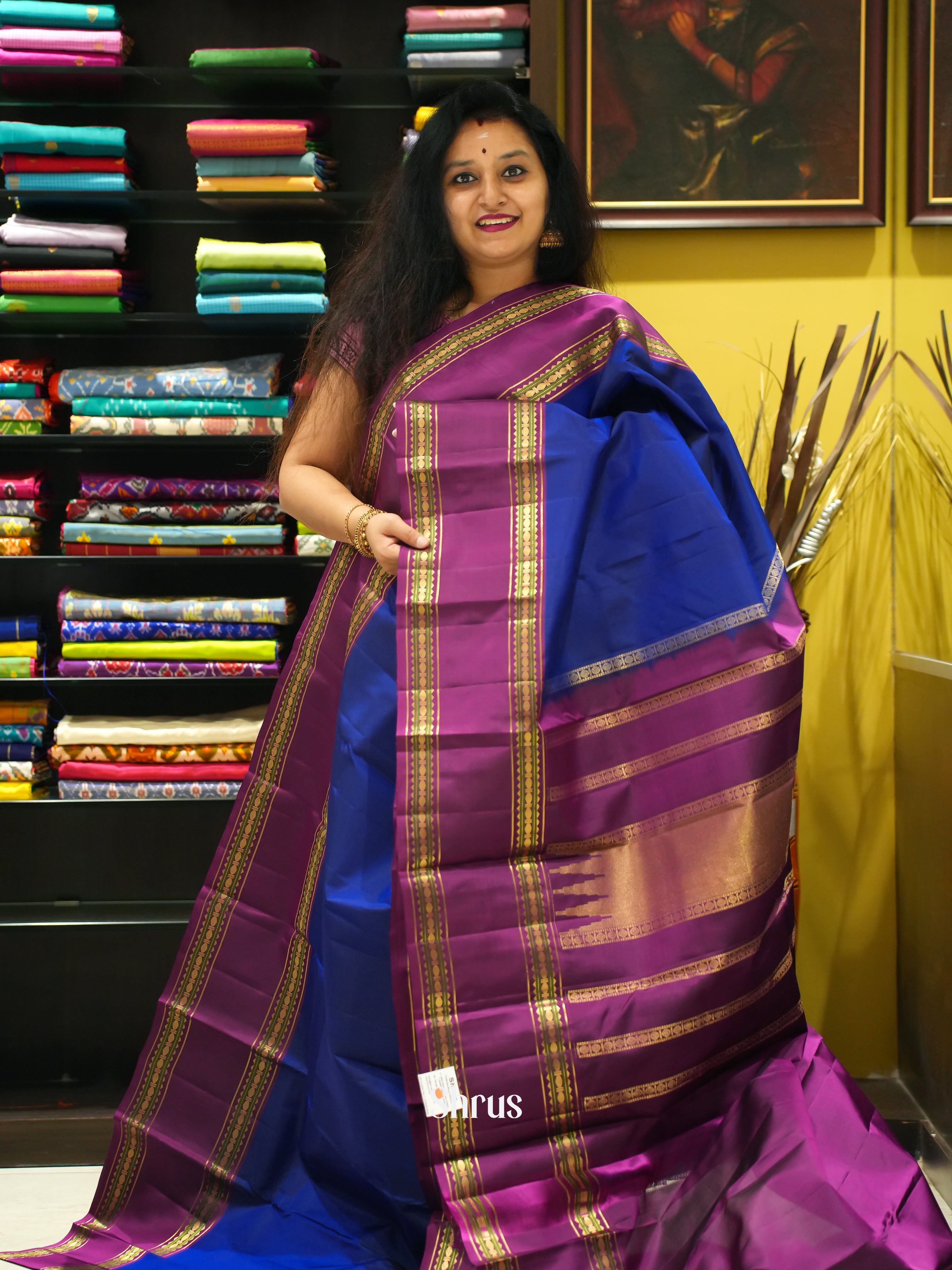 Blue & Majenta - Kanchipuram silk Saree