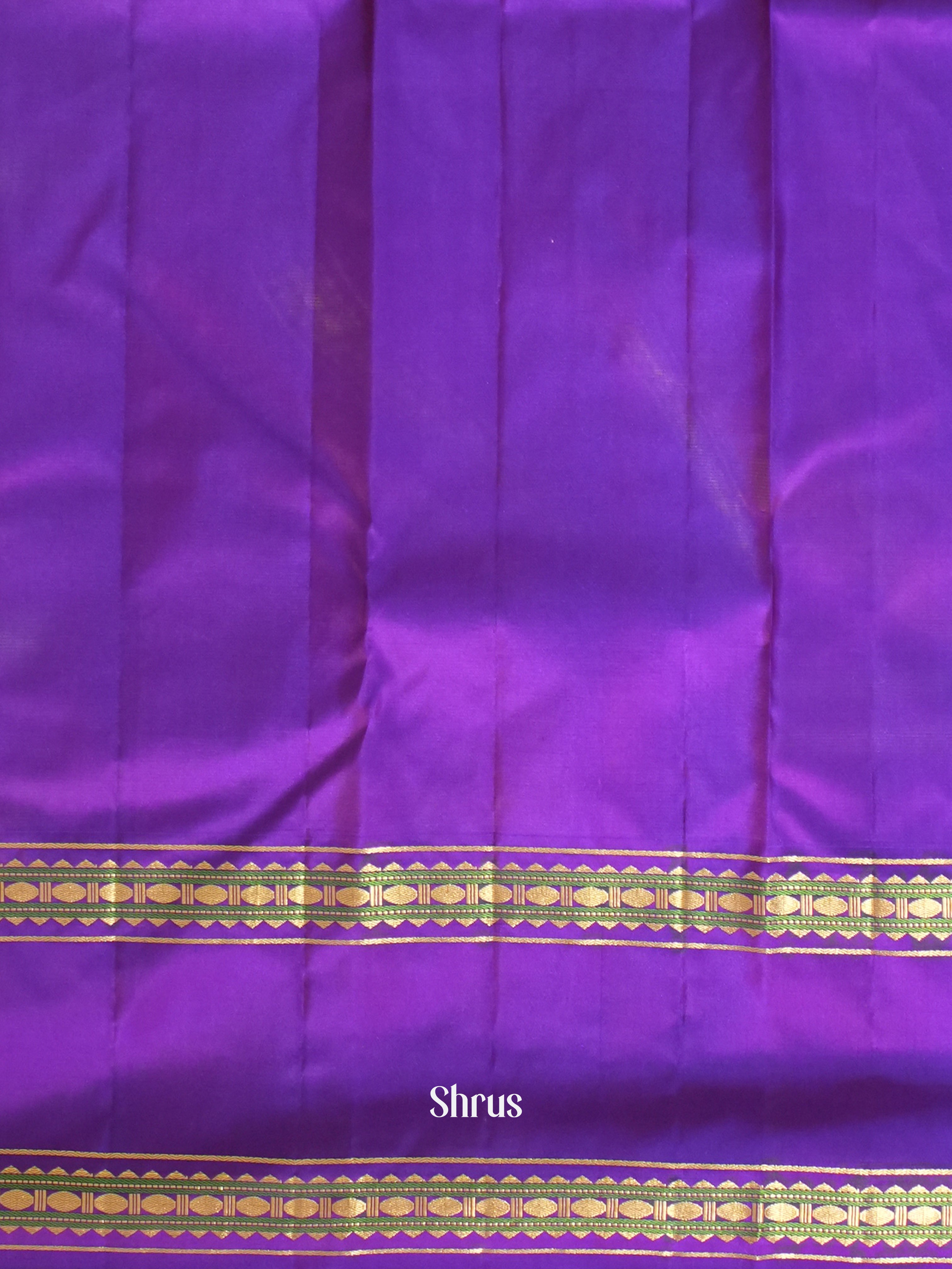 Orange & Purple - Kanchipuram silk Saree