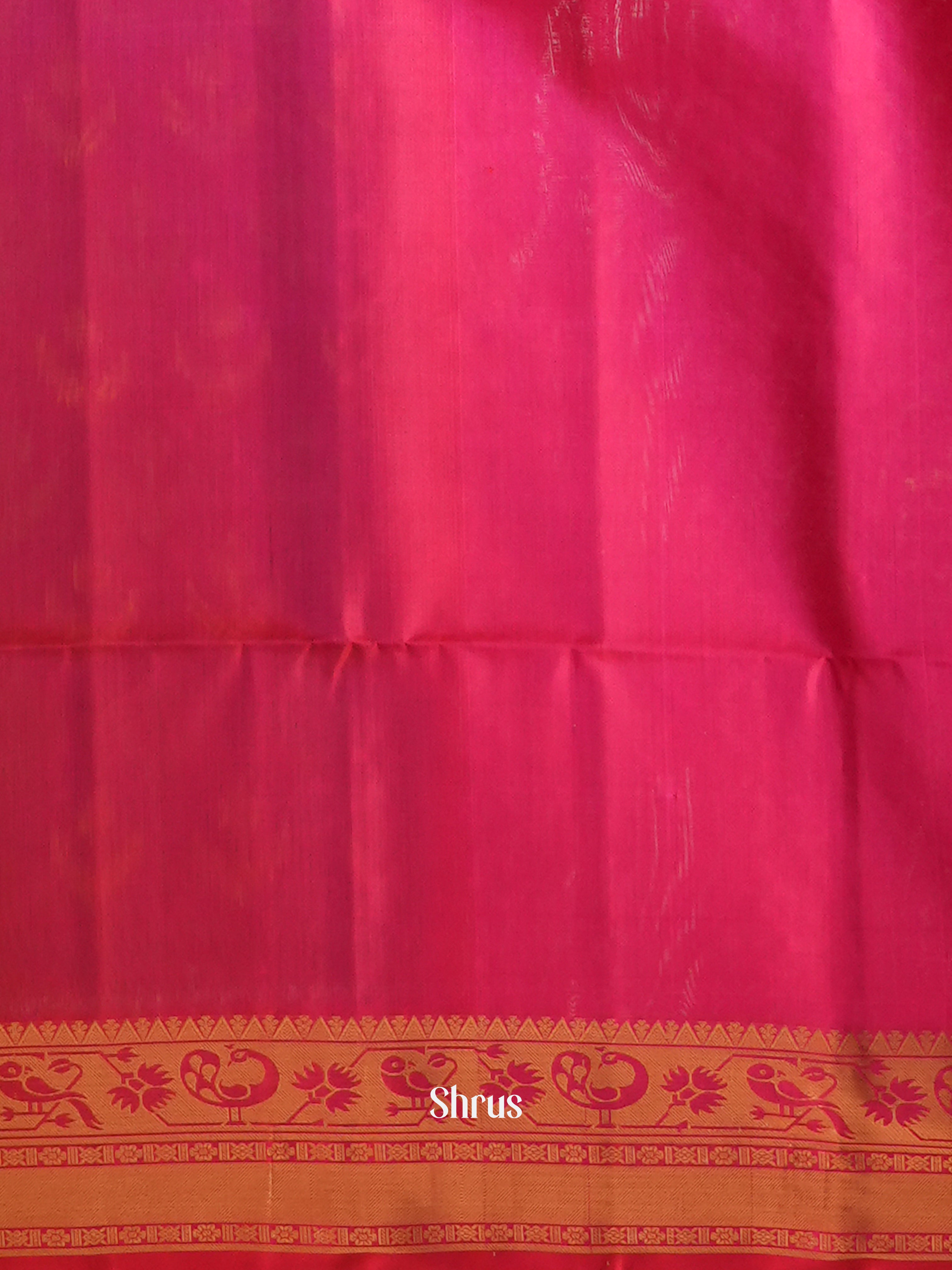 Green & Pink - Soft Silk Saree