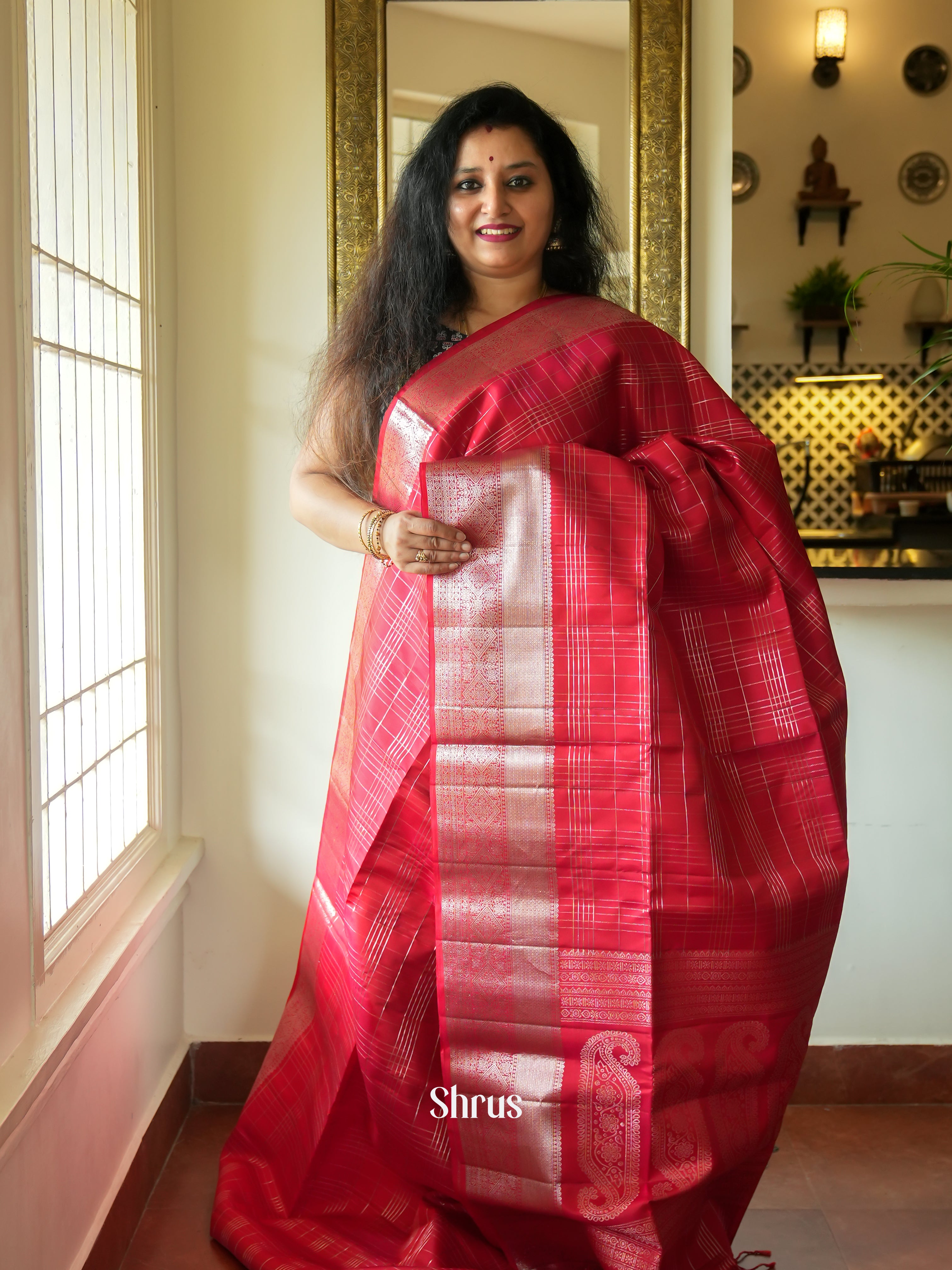 Red(Single Tone) - Soft Silk Saree