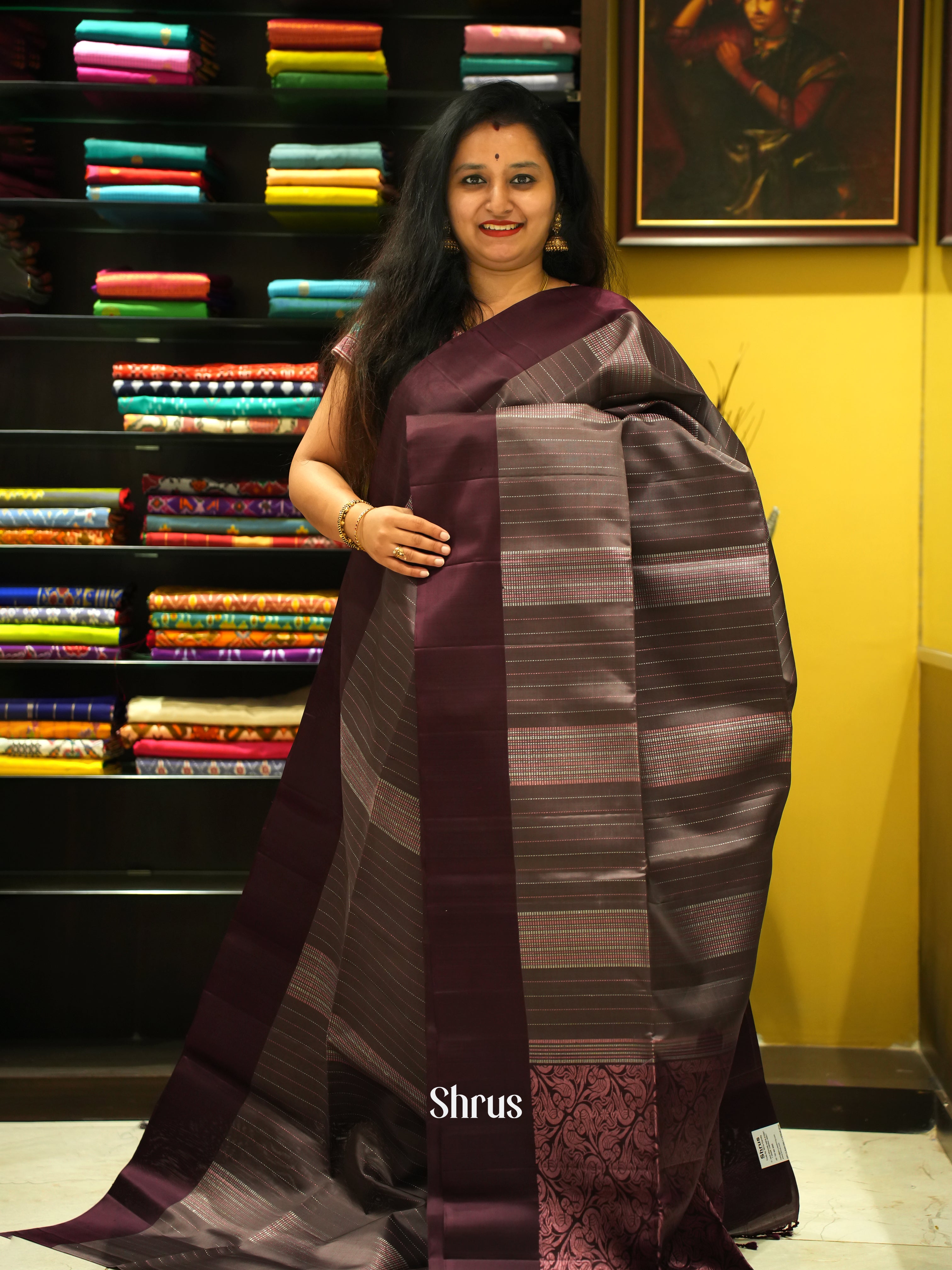 Brown & Coffee brown - Soft Silk Saree