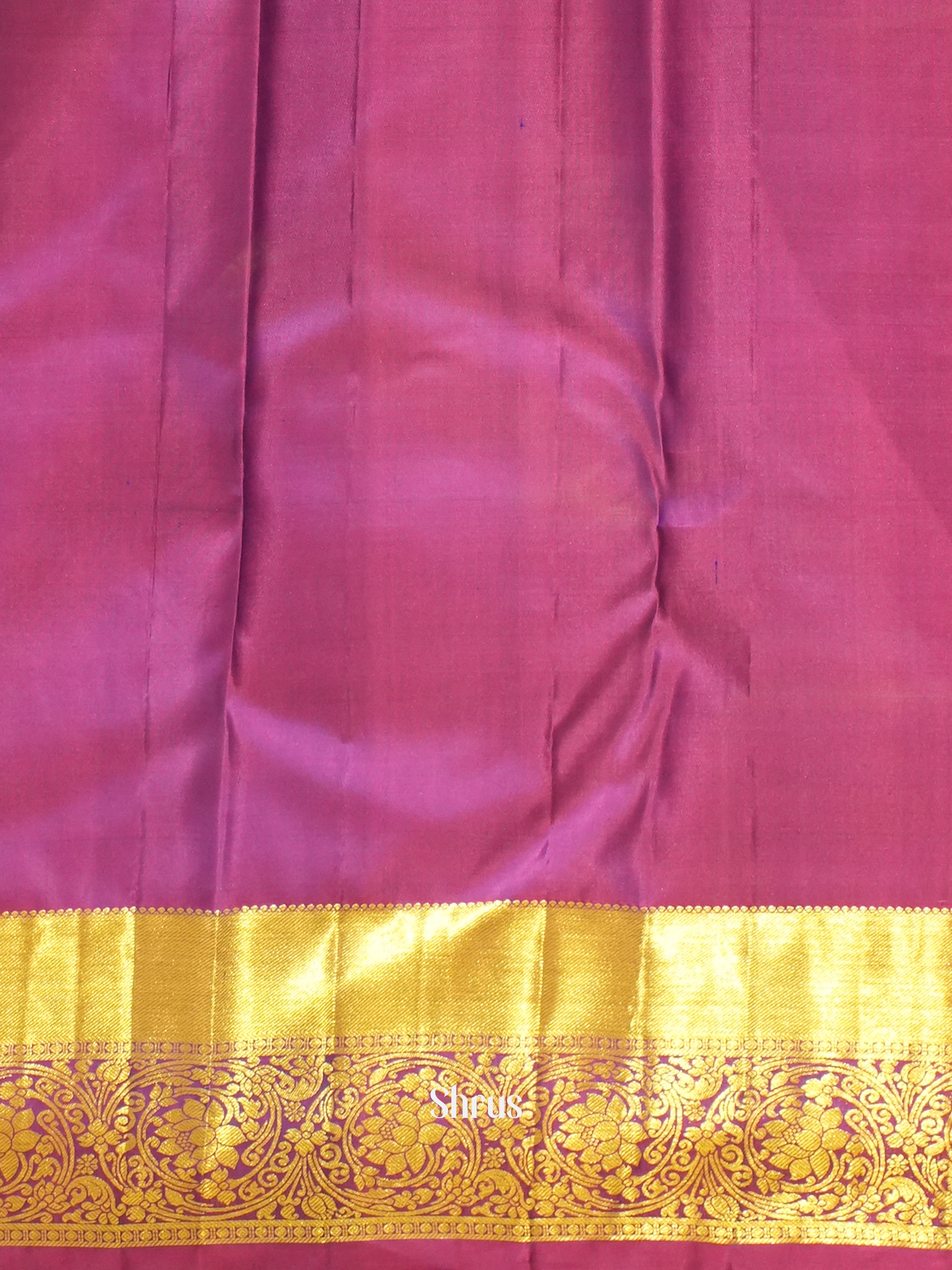 Blue & Majenta - Korvai Kanchipuram silk Saree