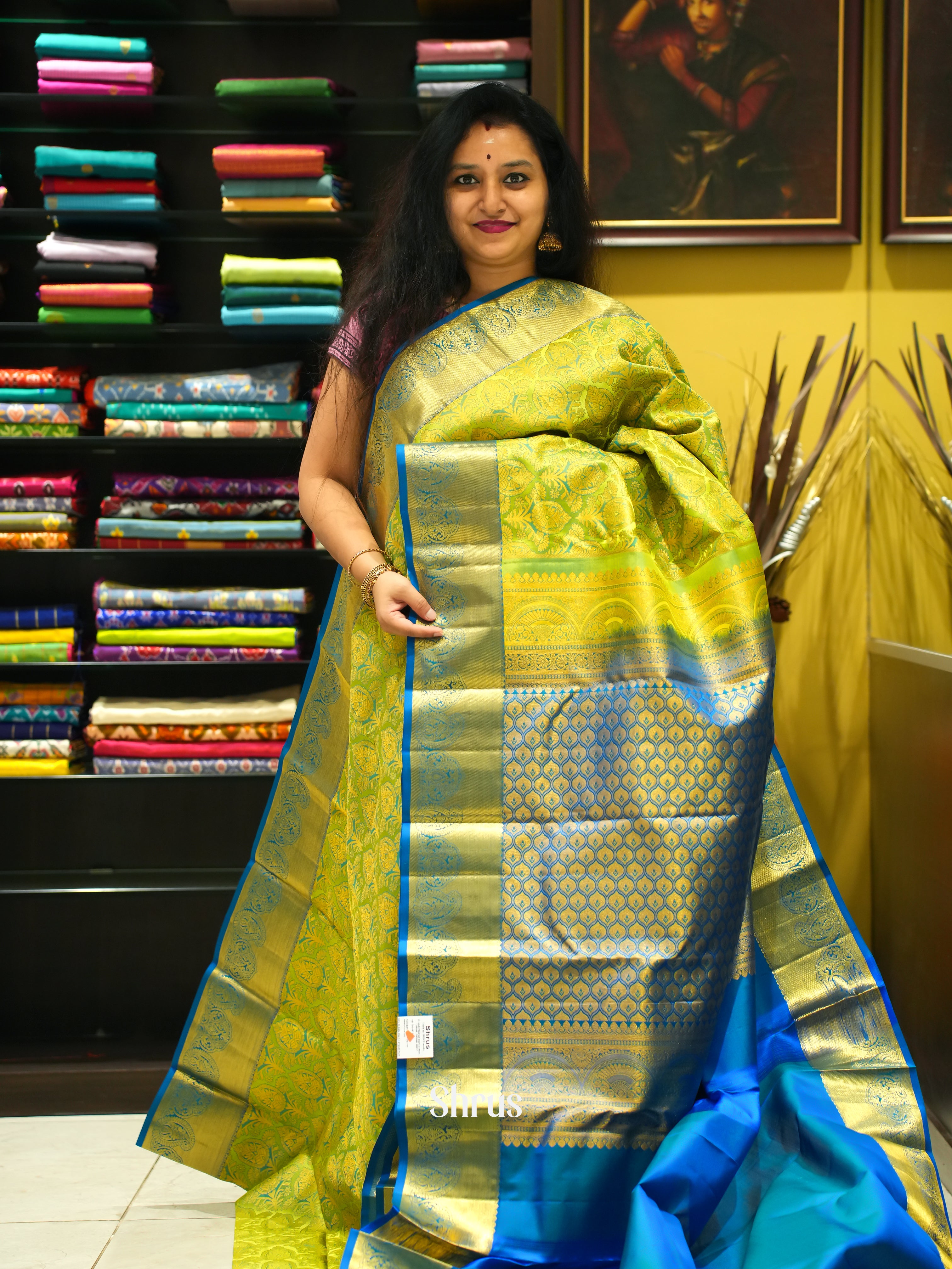 Green & Blue - Korvai Kanchipuram silk Saree