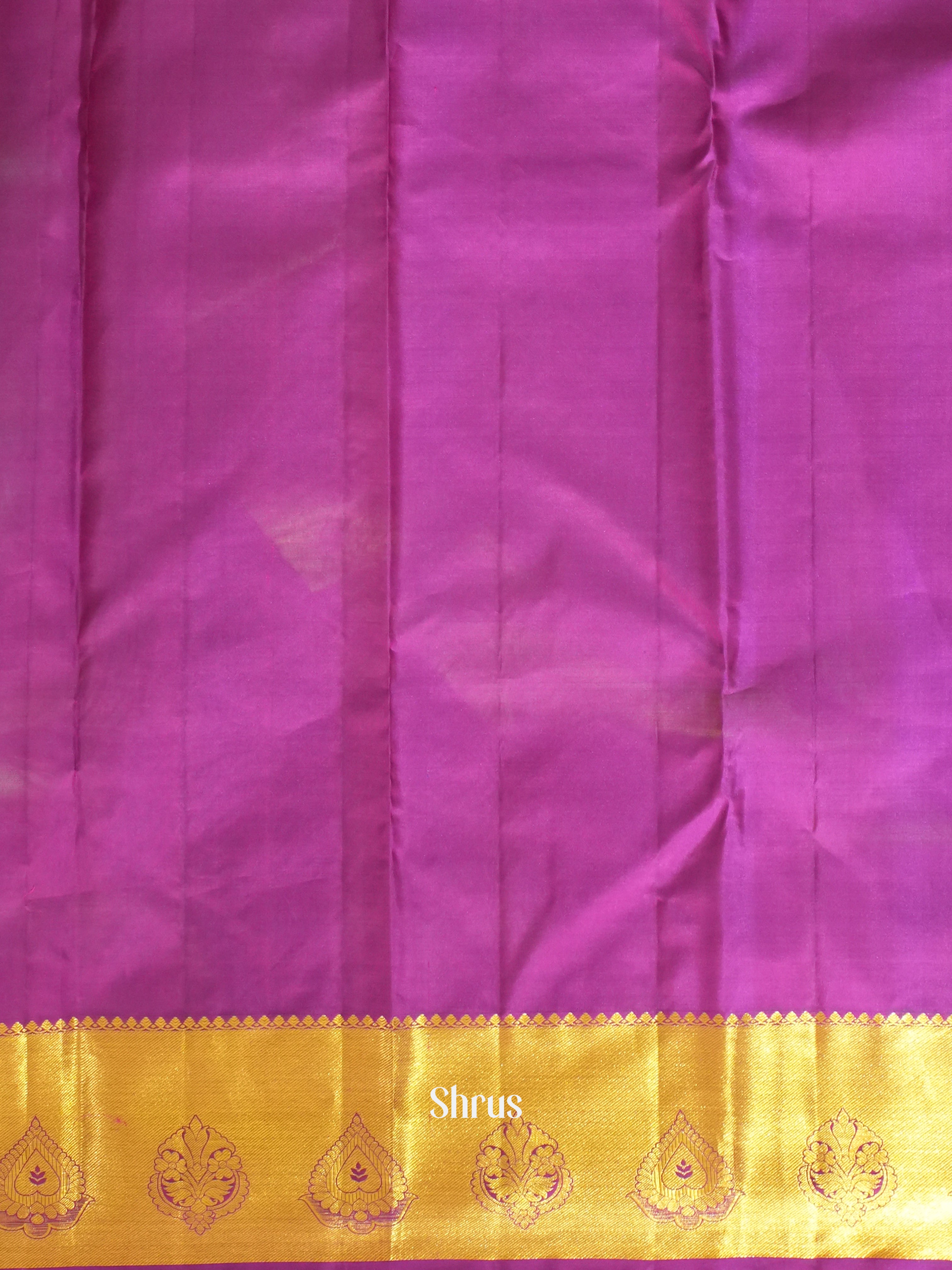 Green & Majenta Pink- Korvai Kanchipuram silk Saree