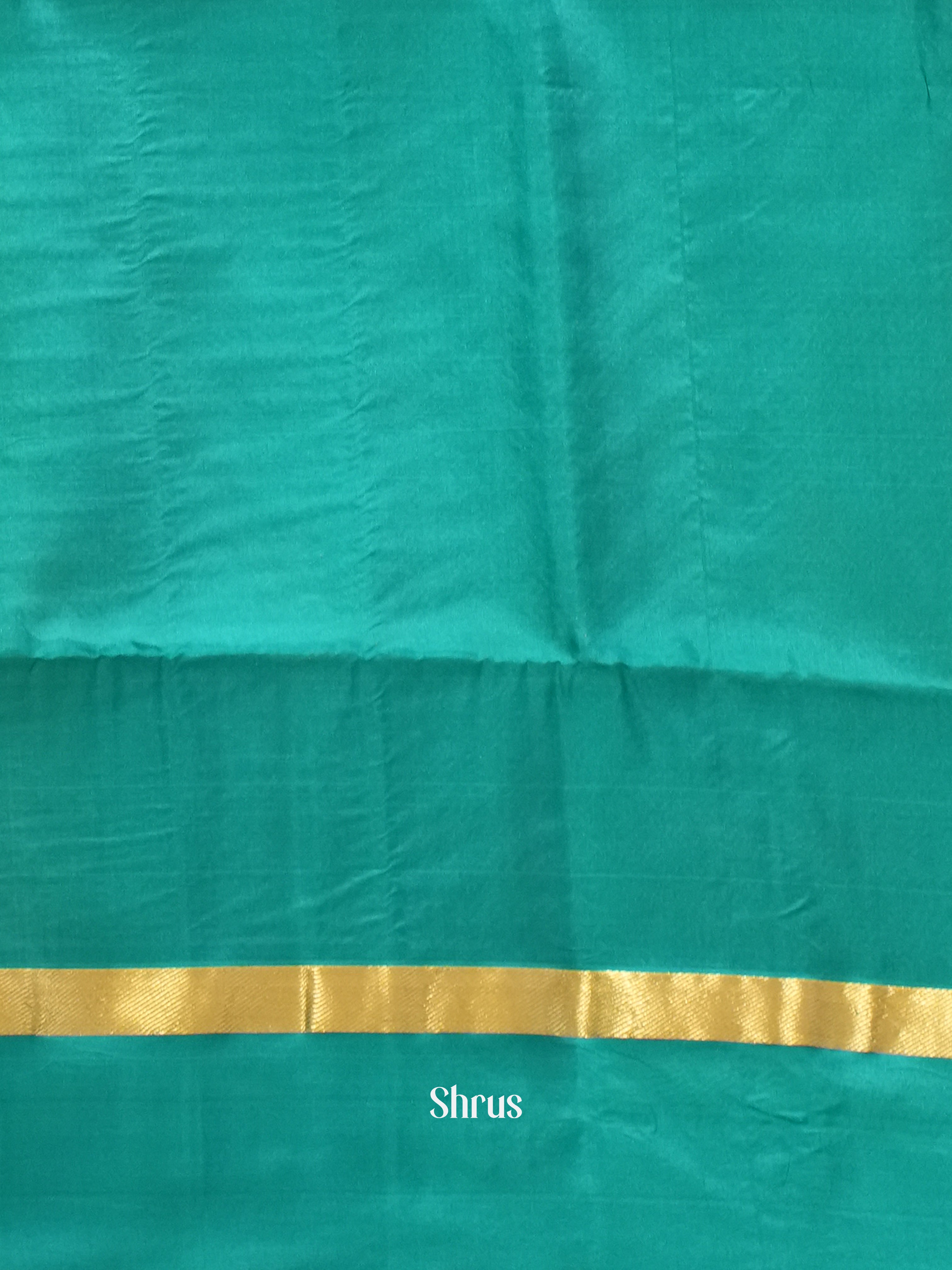 Light Green & Teal - Soft Silk Saree