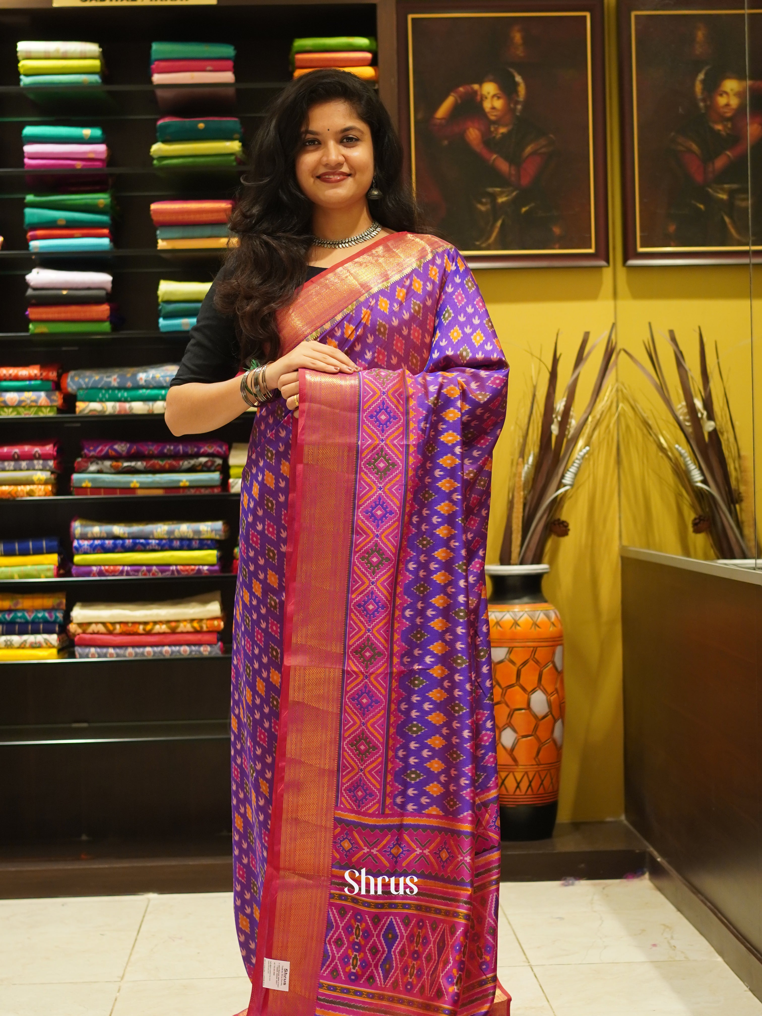 Purple & Pink - Semi Patola Saree