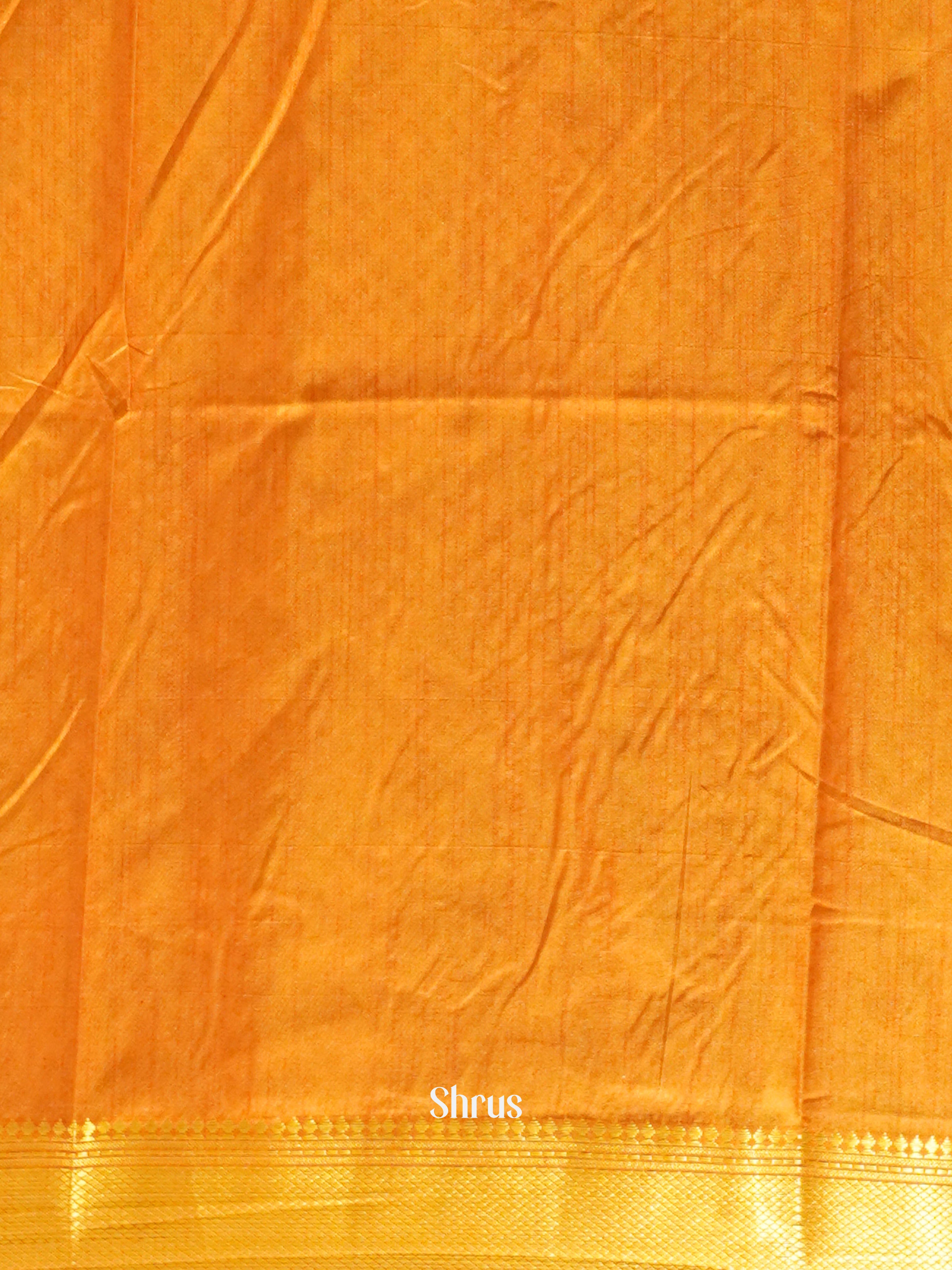 Green & Orange - Semi Patola Saree