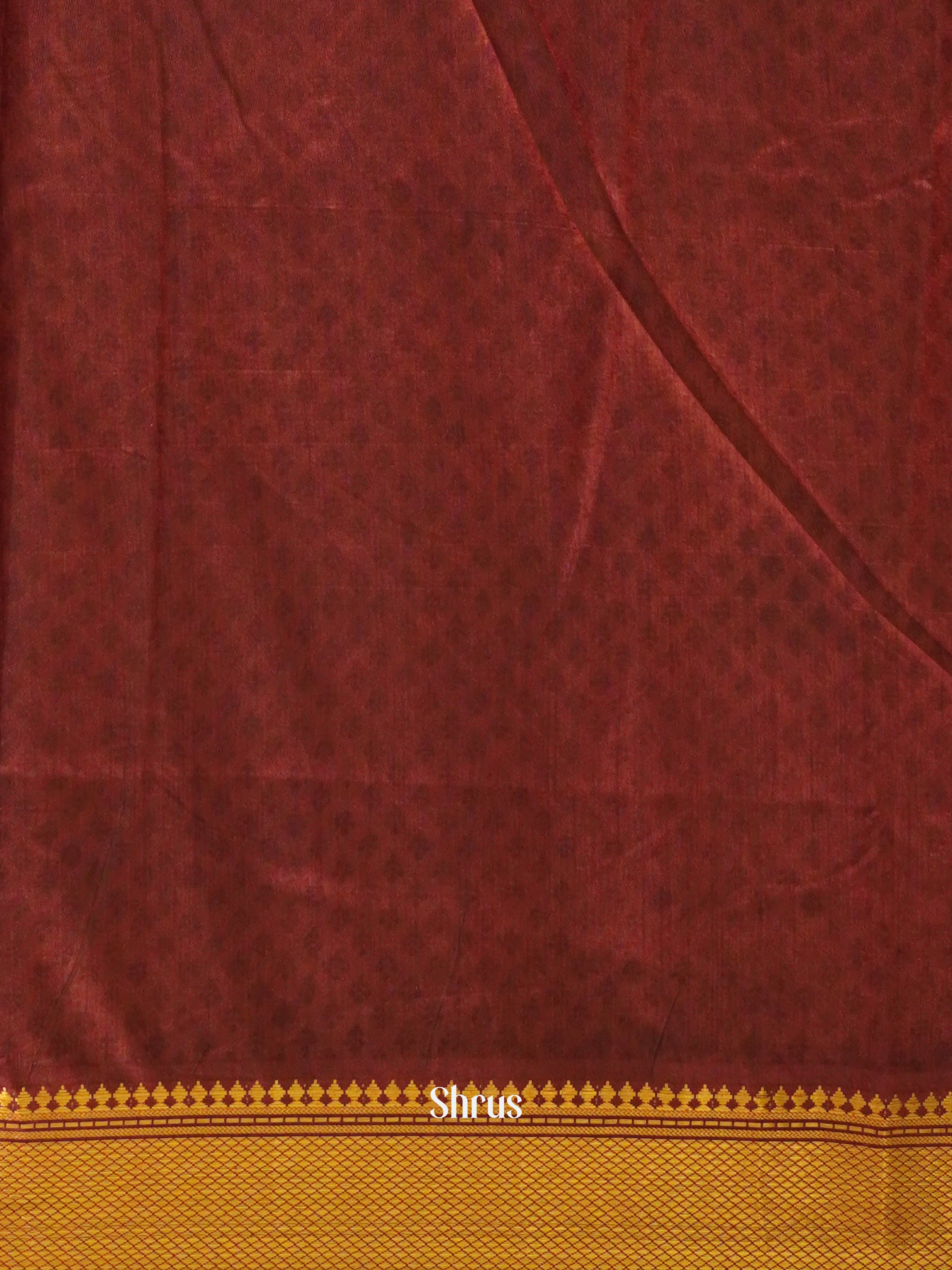 Black & Maroon - Semi Patola Saree