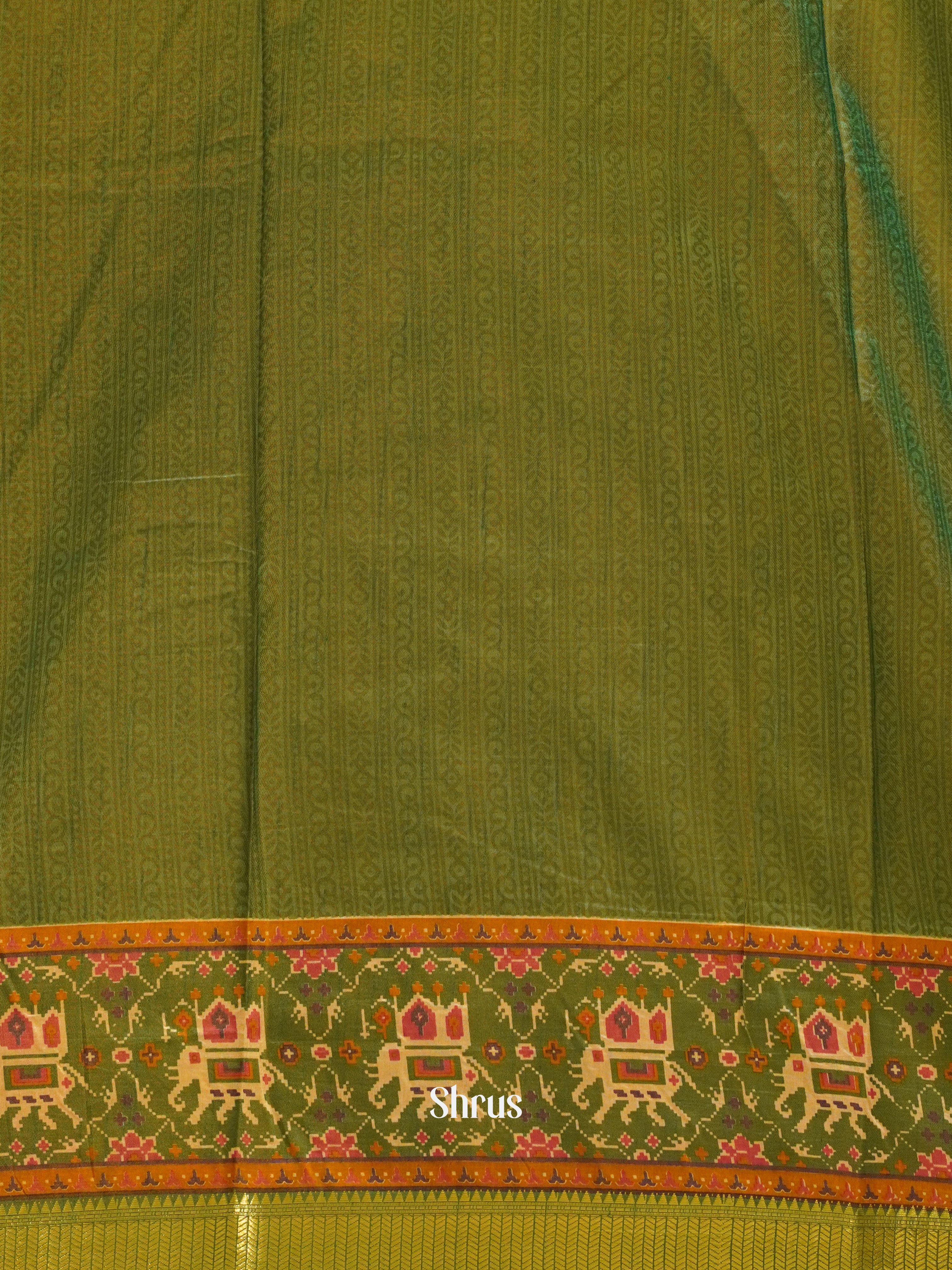 Pink & Green - Semi Patola Saree