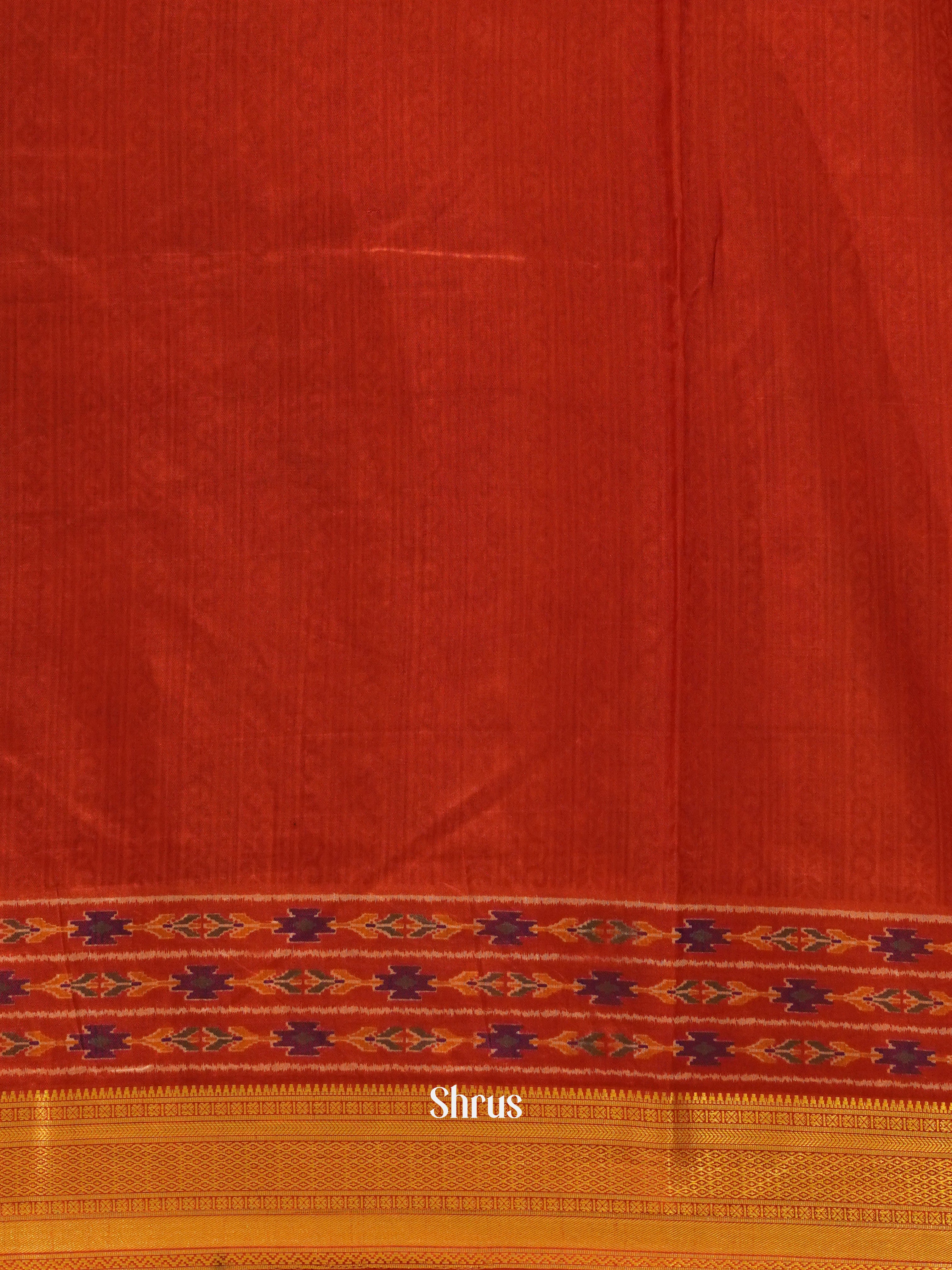 Green  & Red - Semi Patola Saree