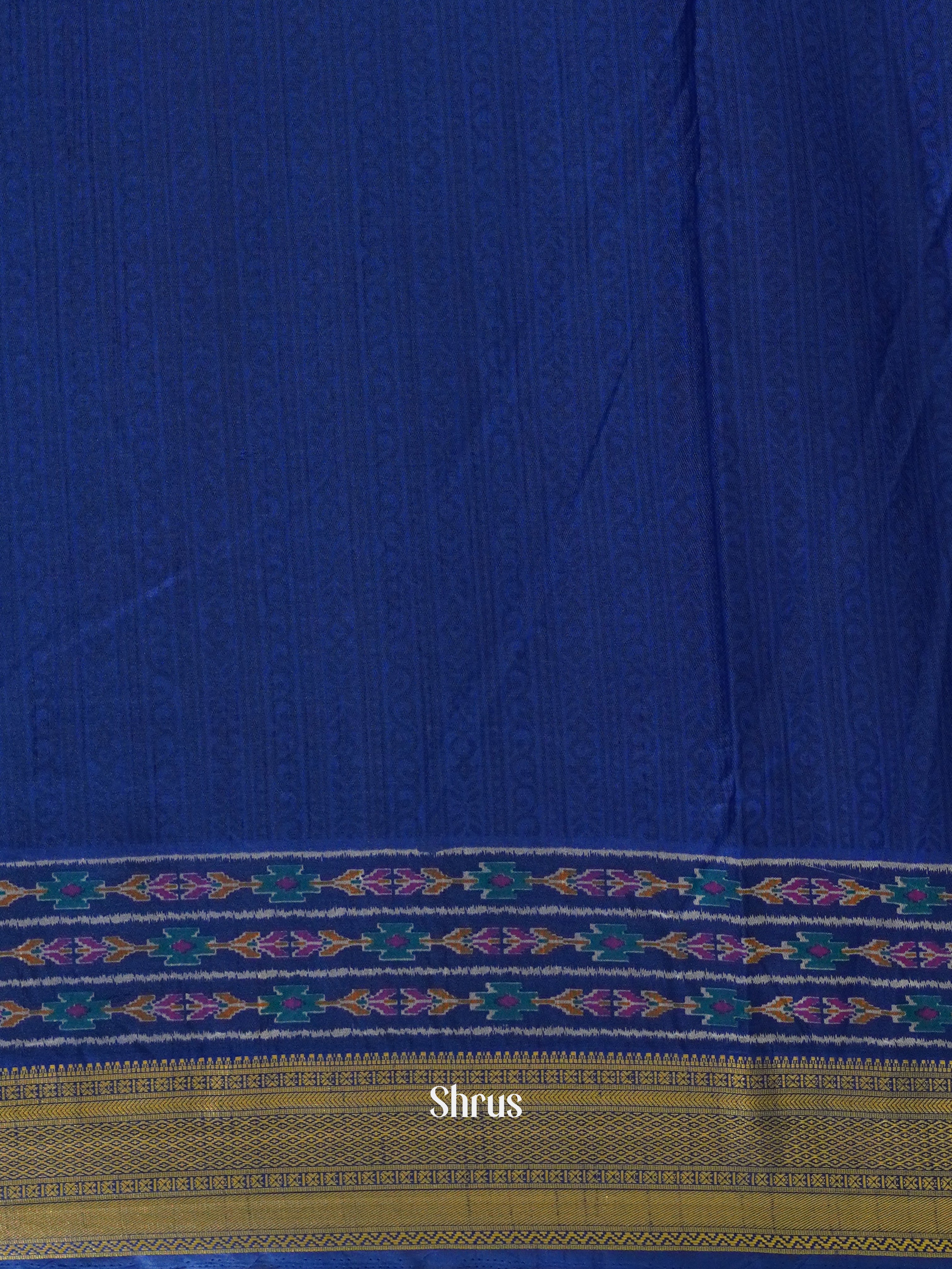 Purple & Blue- Semi Patola Saree