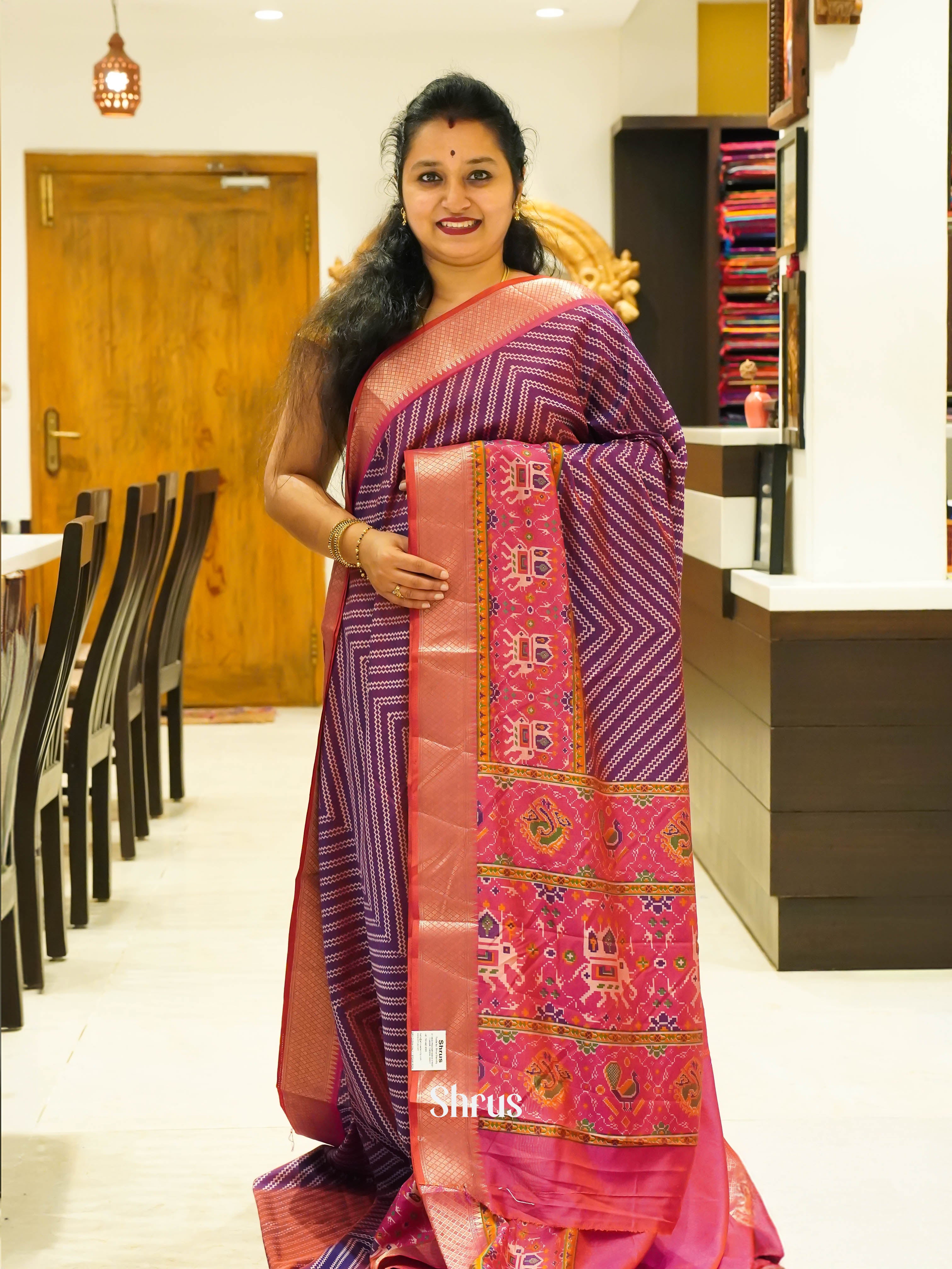 Purple & Pink - Semi Patola Saree