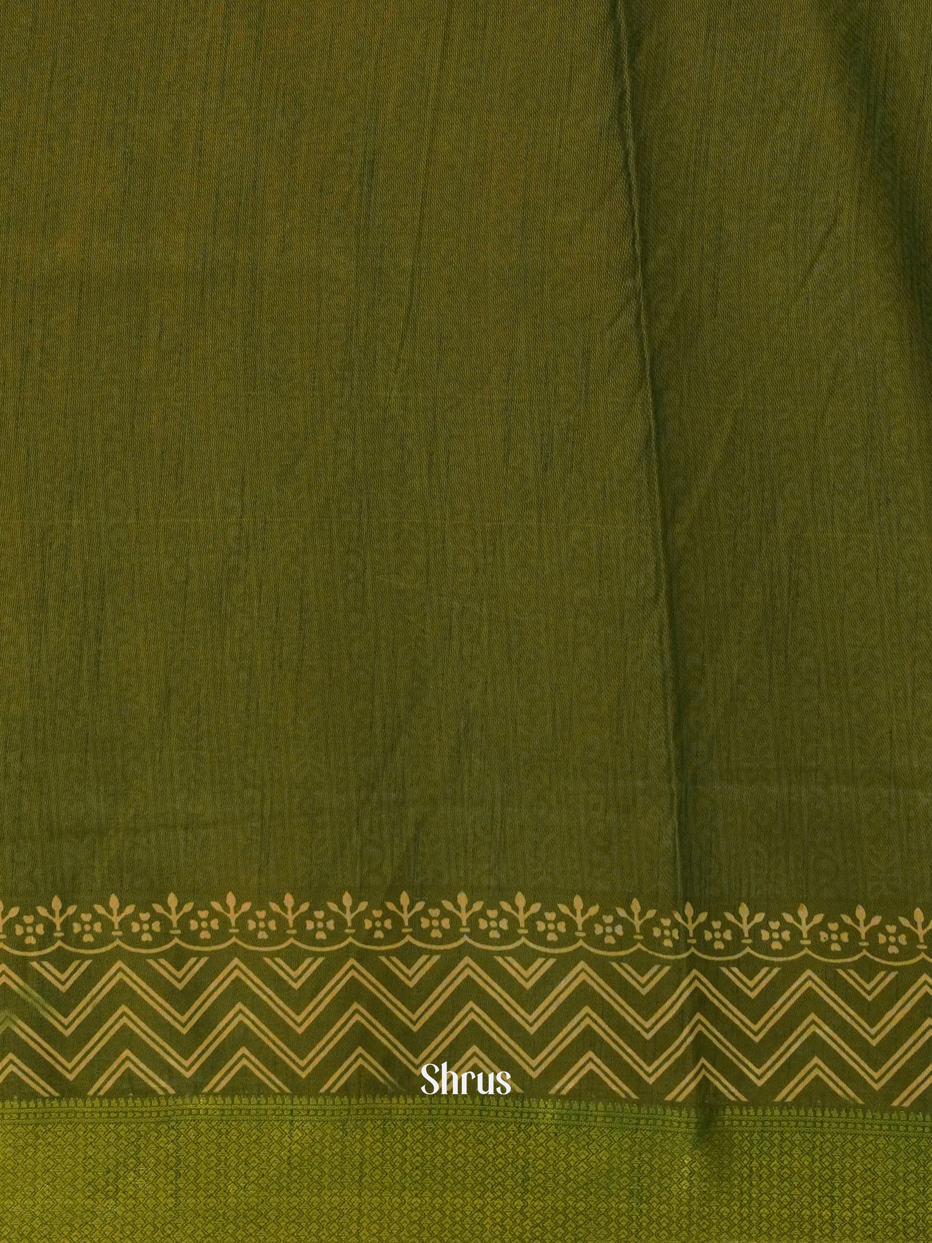 Brown & Green - Semi Patola Saree