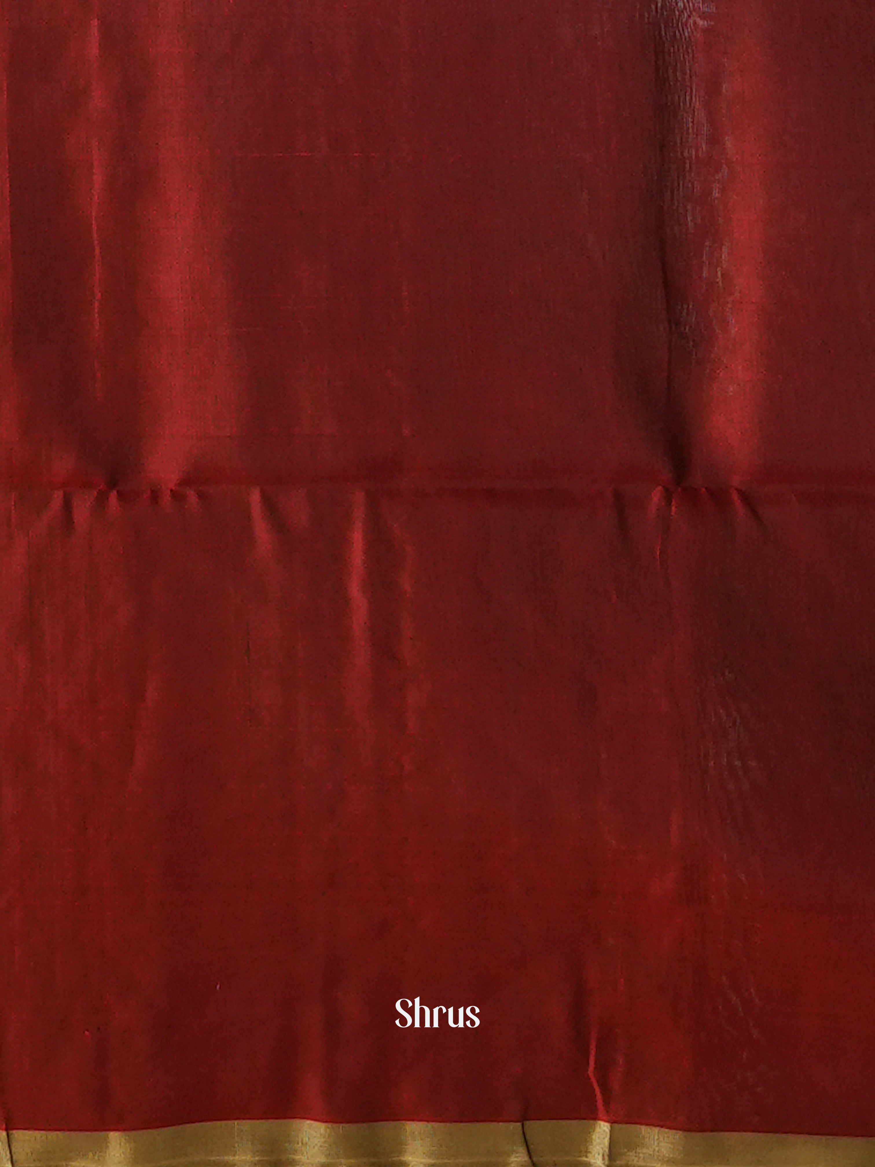 Dusty Brown & Maroon - Soft Silk Saree