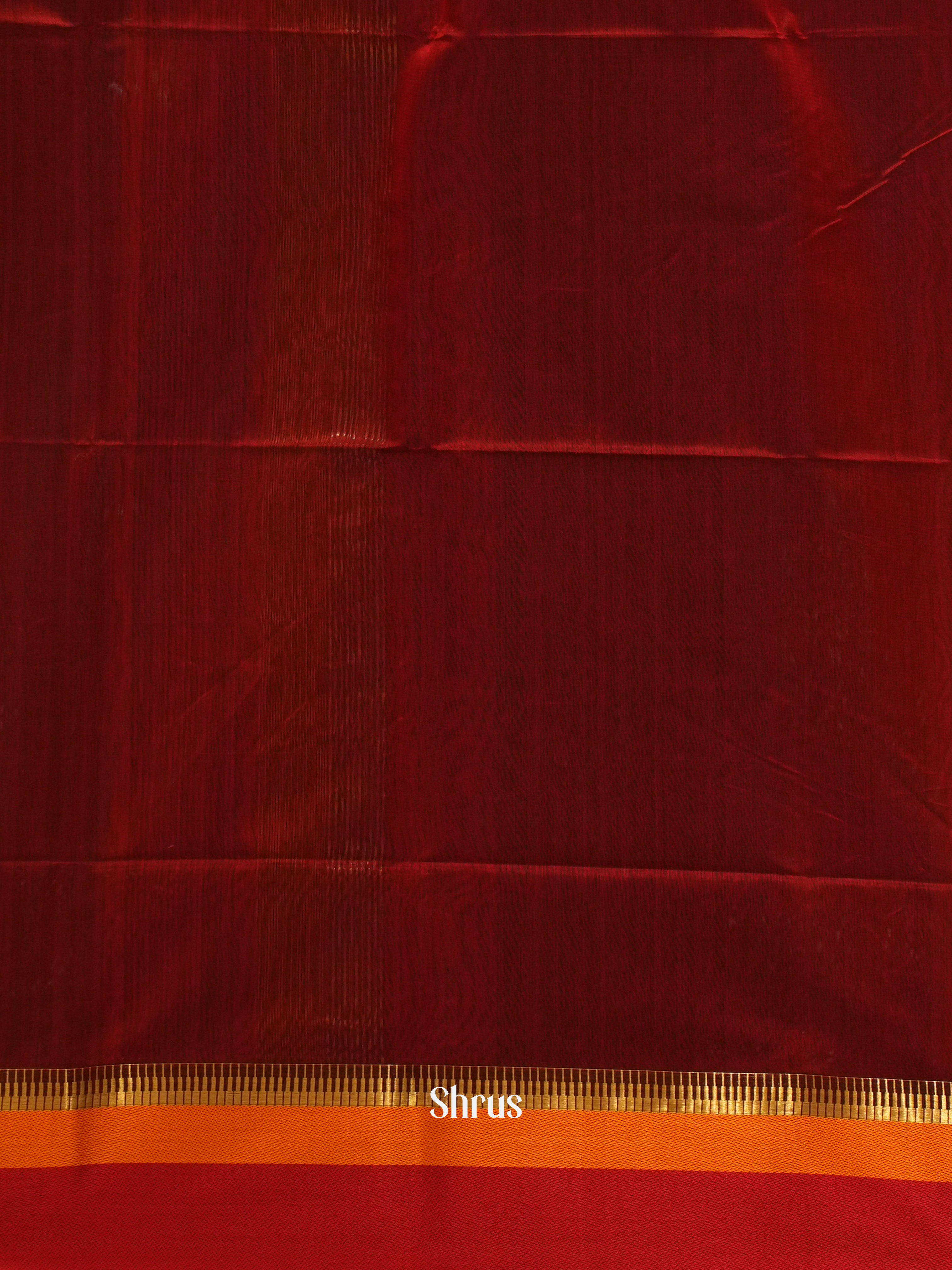 Black & Maroon - Maheshwari silkcotton Saree