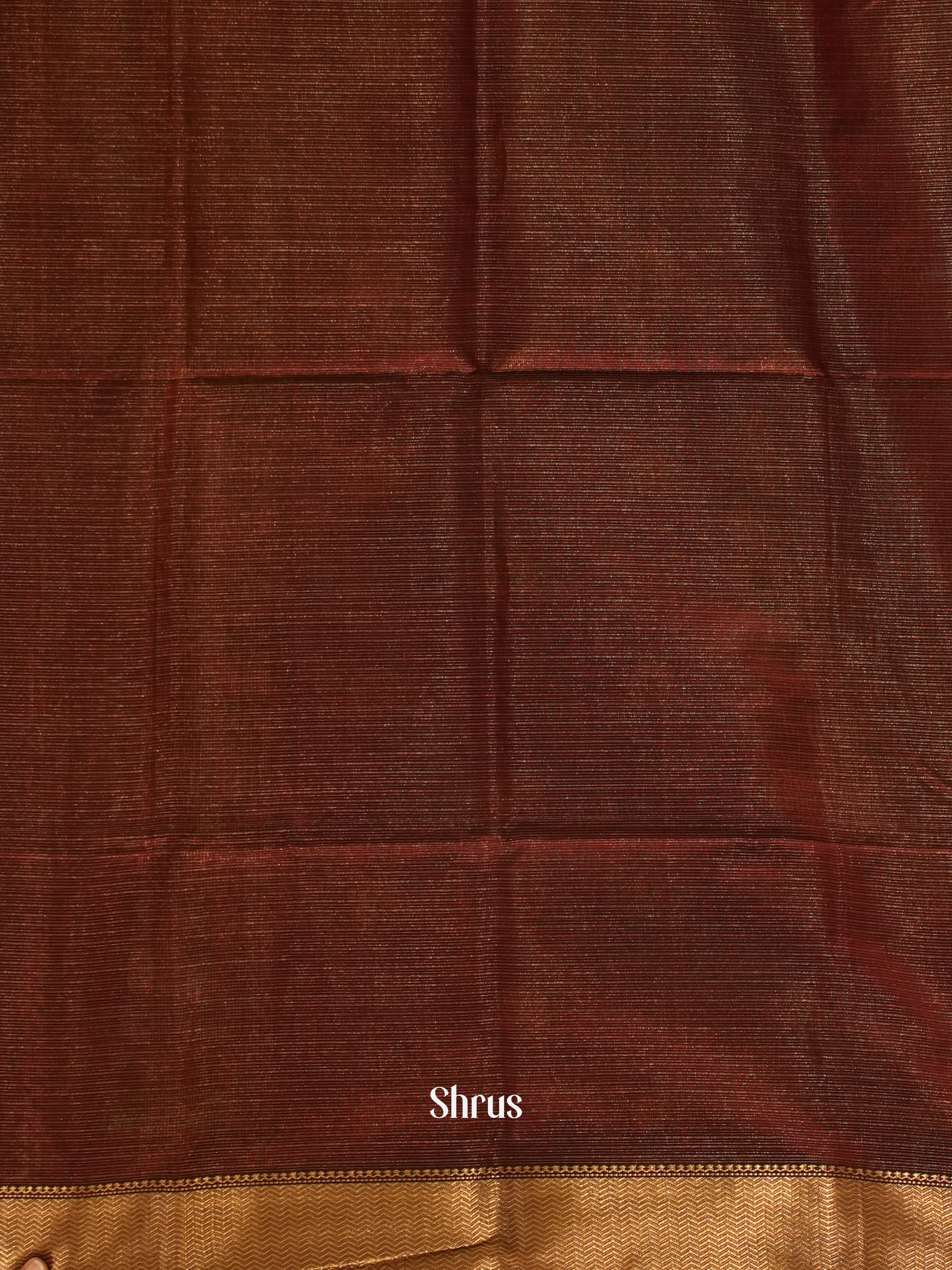 Brown - Maheshwari silkcotton Saree