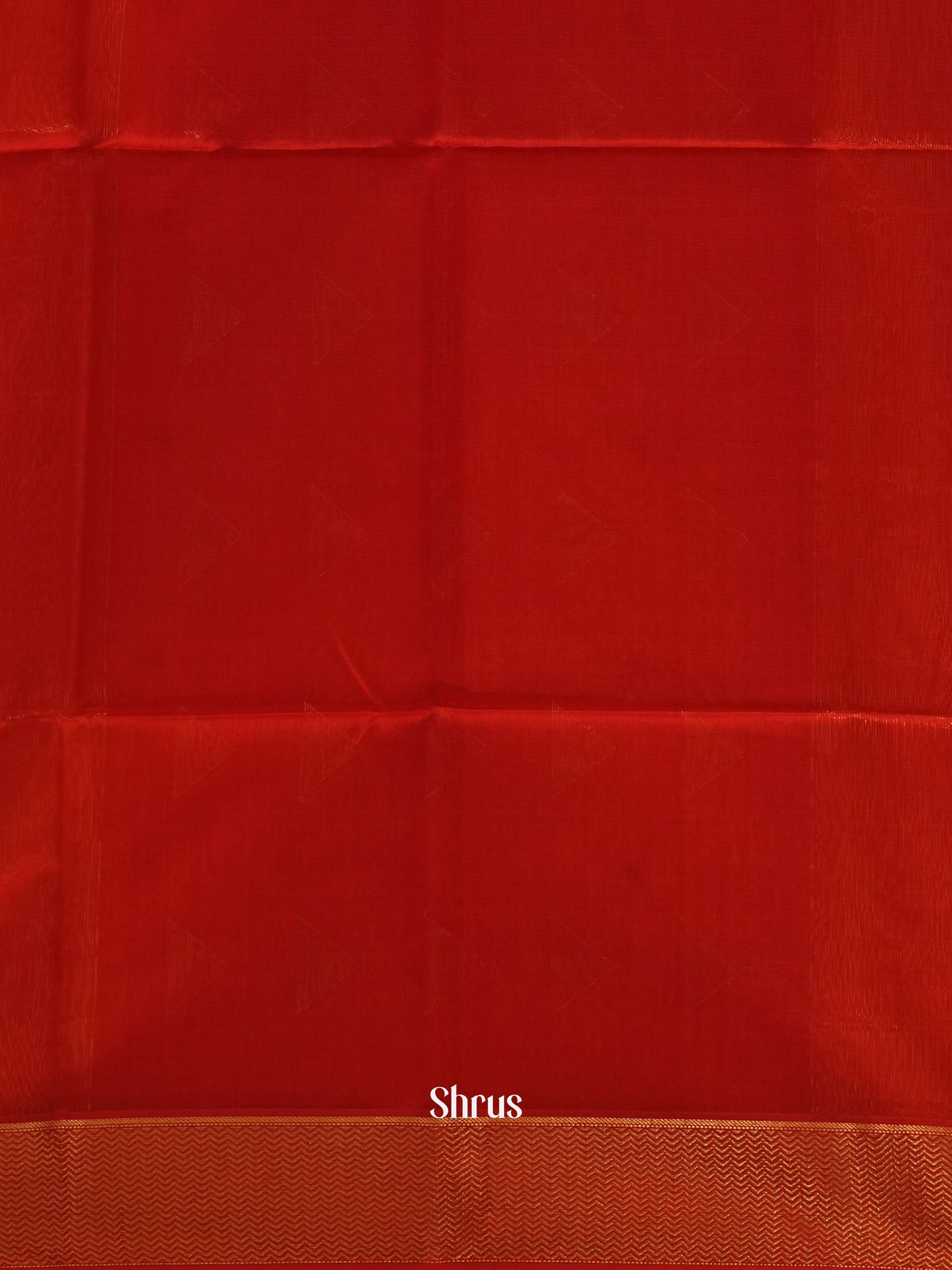 Mustard & Red - Maheshwari silkcotton Saree