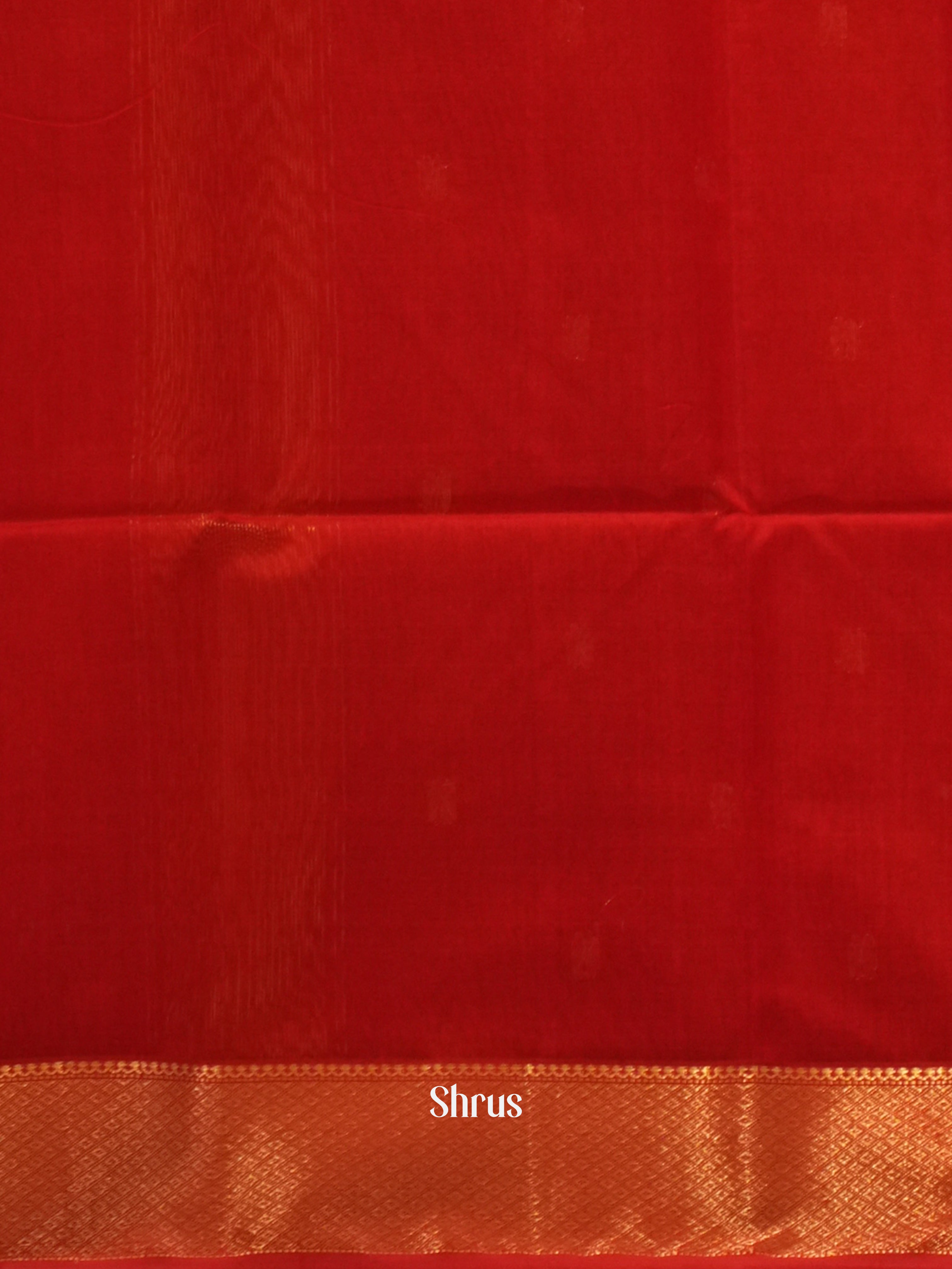 Red(Single Tone) - Maheshwari silkcotton Saree