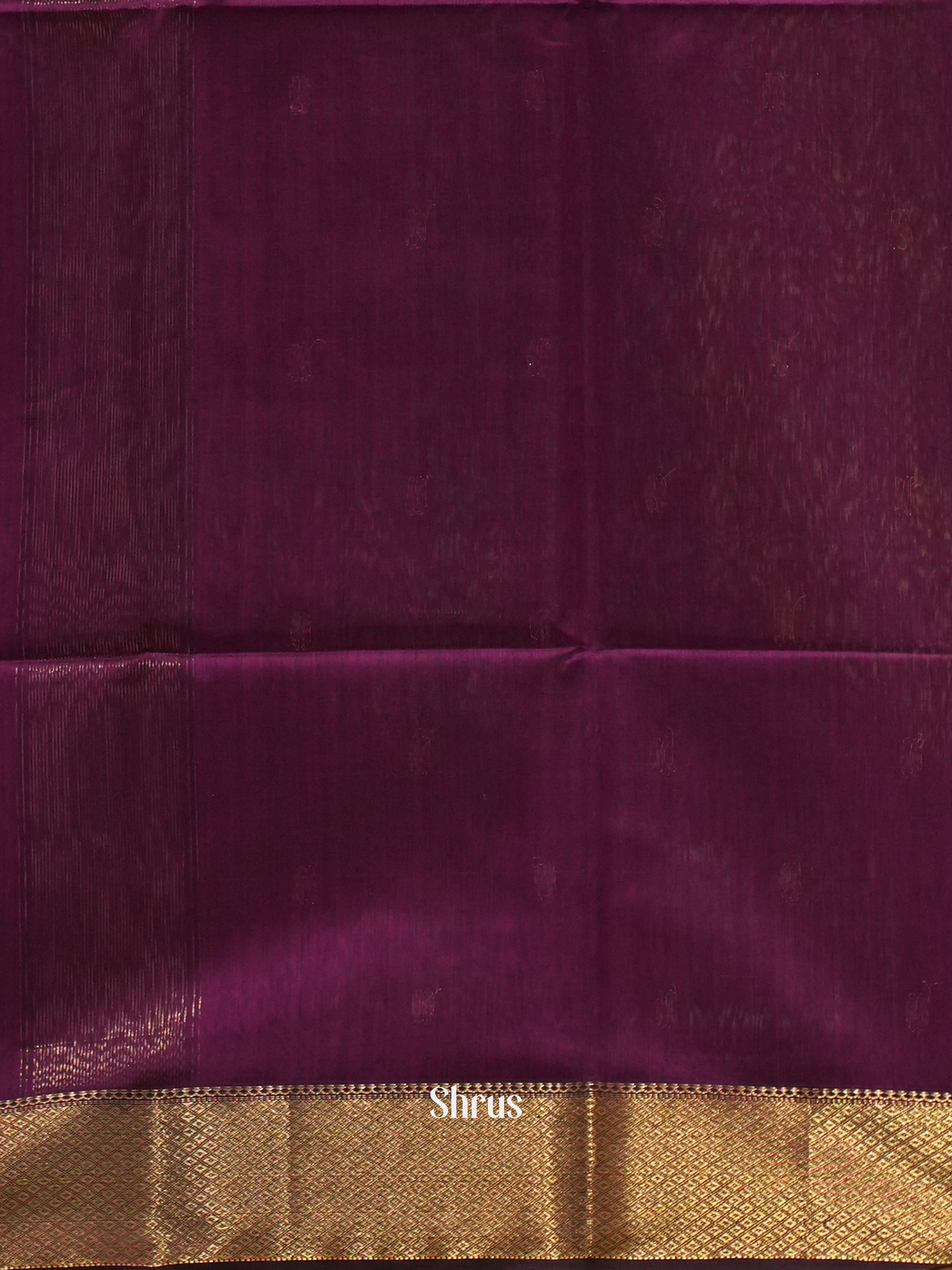 Purple(Single Tone) - Maheshwari silkcotton Saree