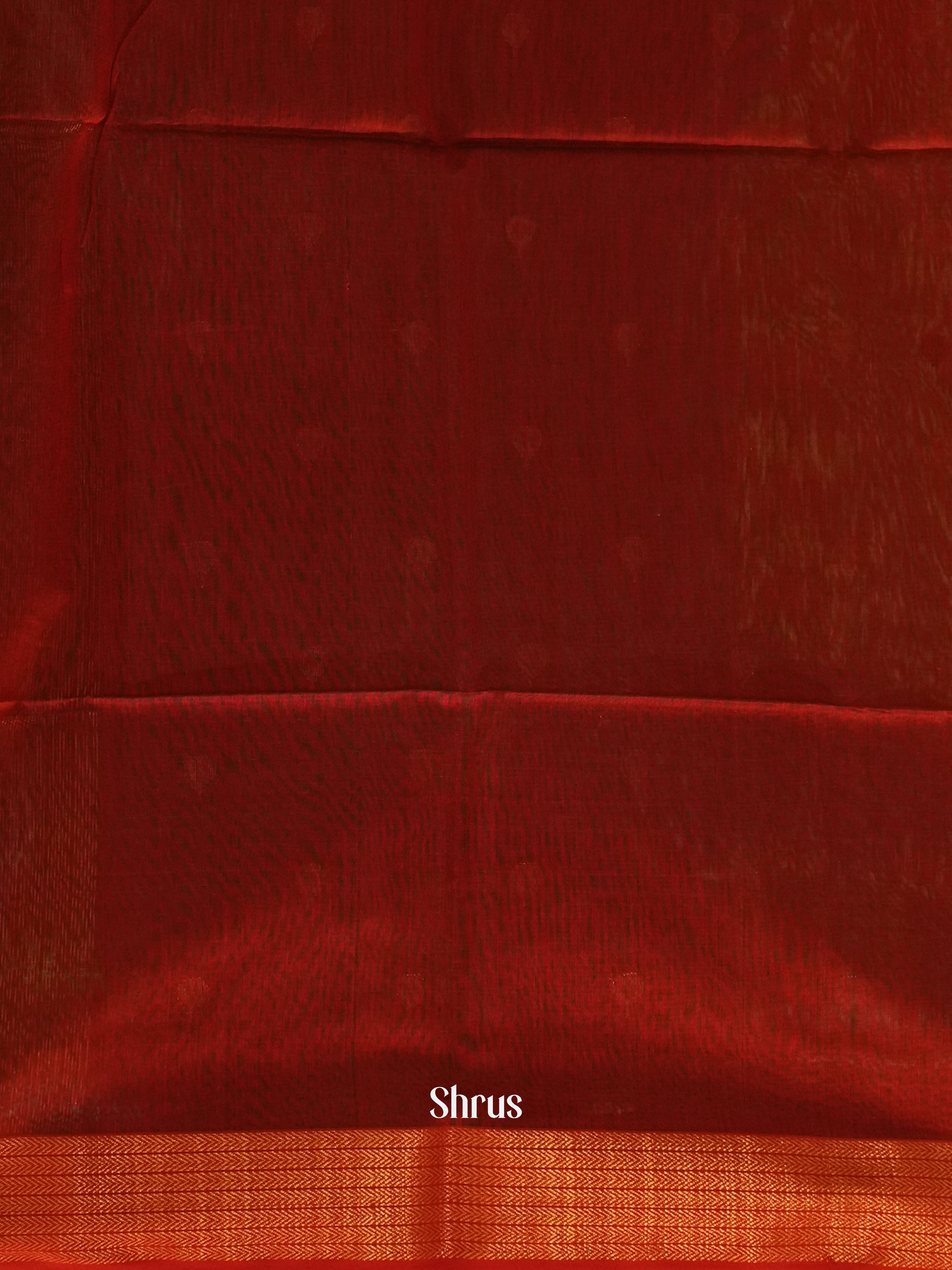 Green & Red - Maheshwari silkcotton Saree