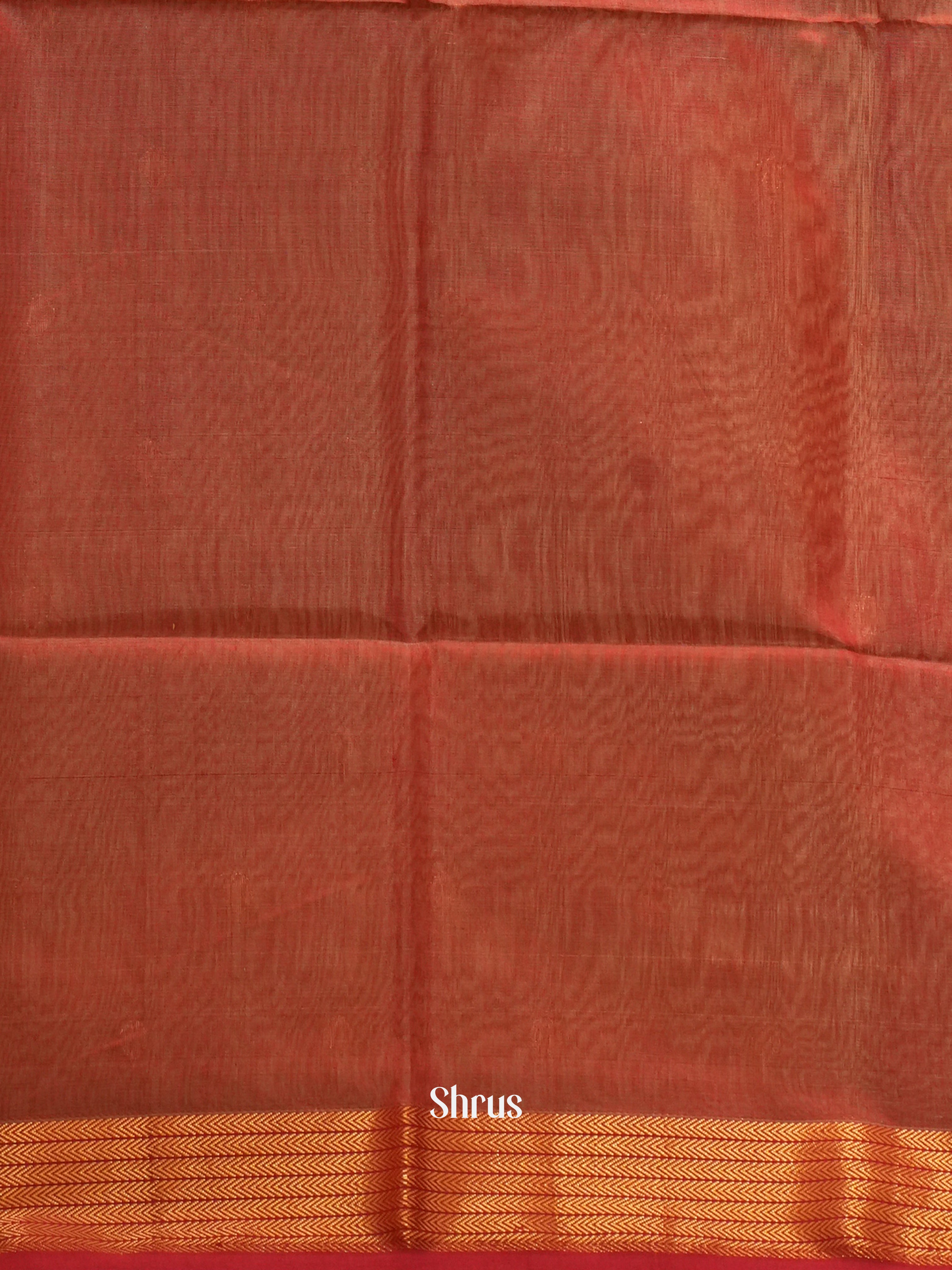 Beige & Brown - Maheshwari silkcotton Saree