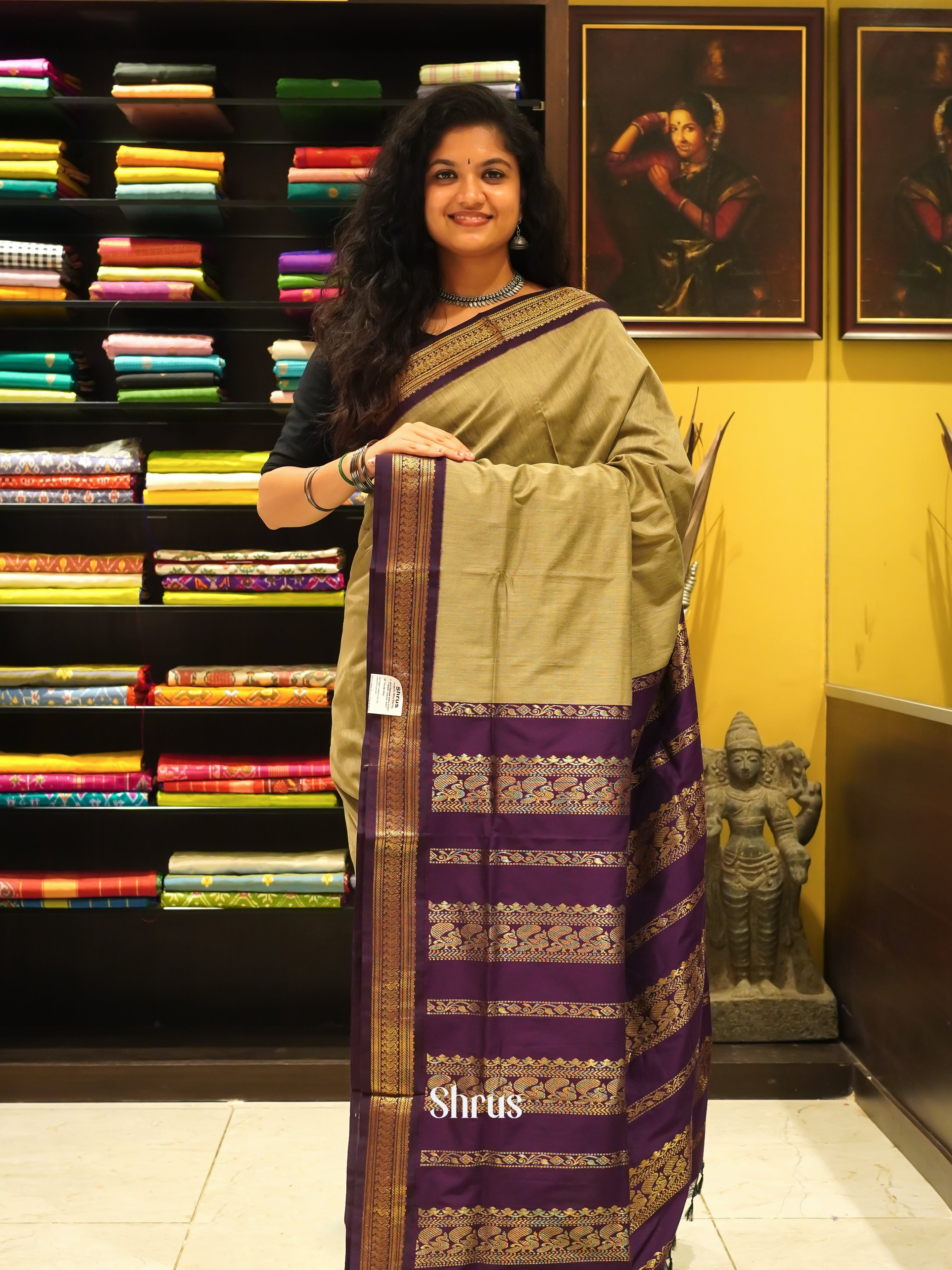 Elachi & Purple  - Kalyani Cotton