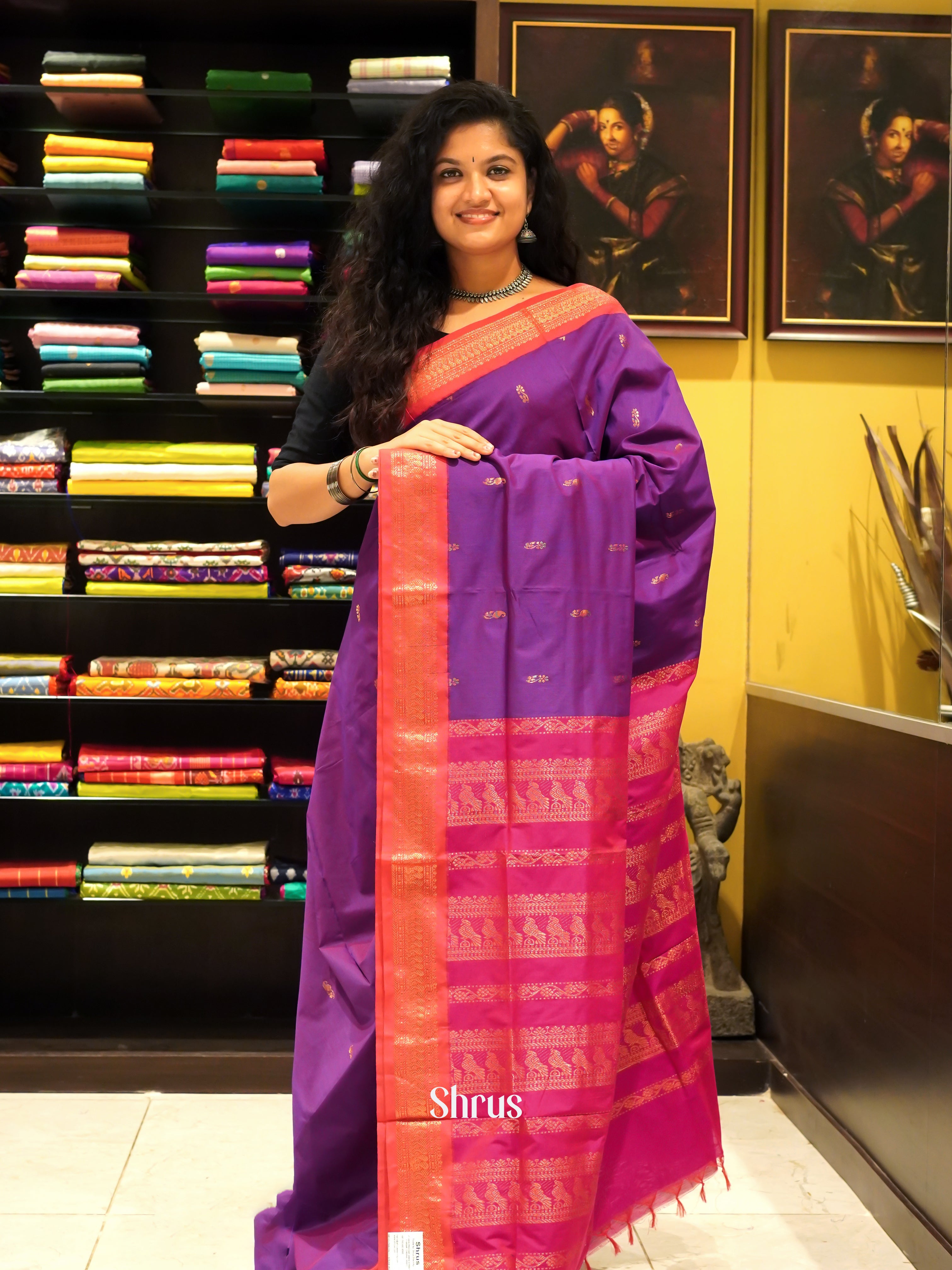 Purple & Pink  - Kalyani Cotton