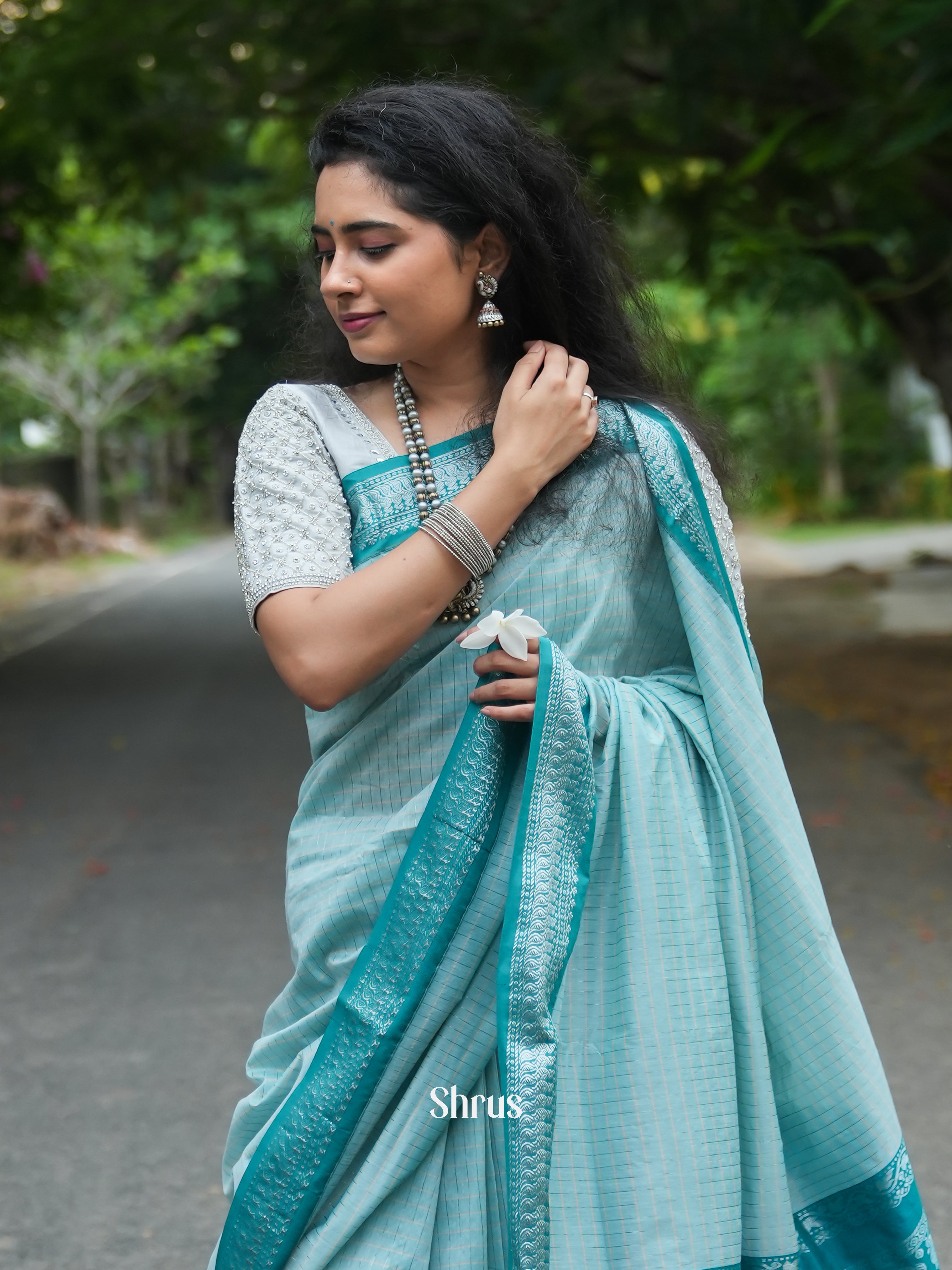 Light Blue & Blue - Kalyani Cotton