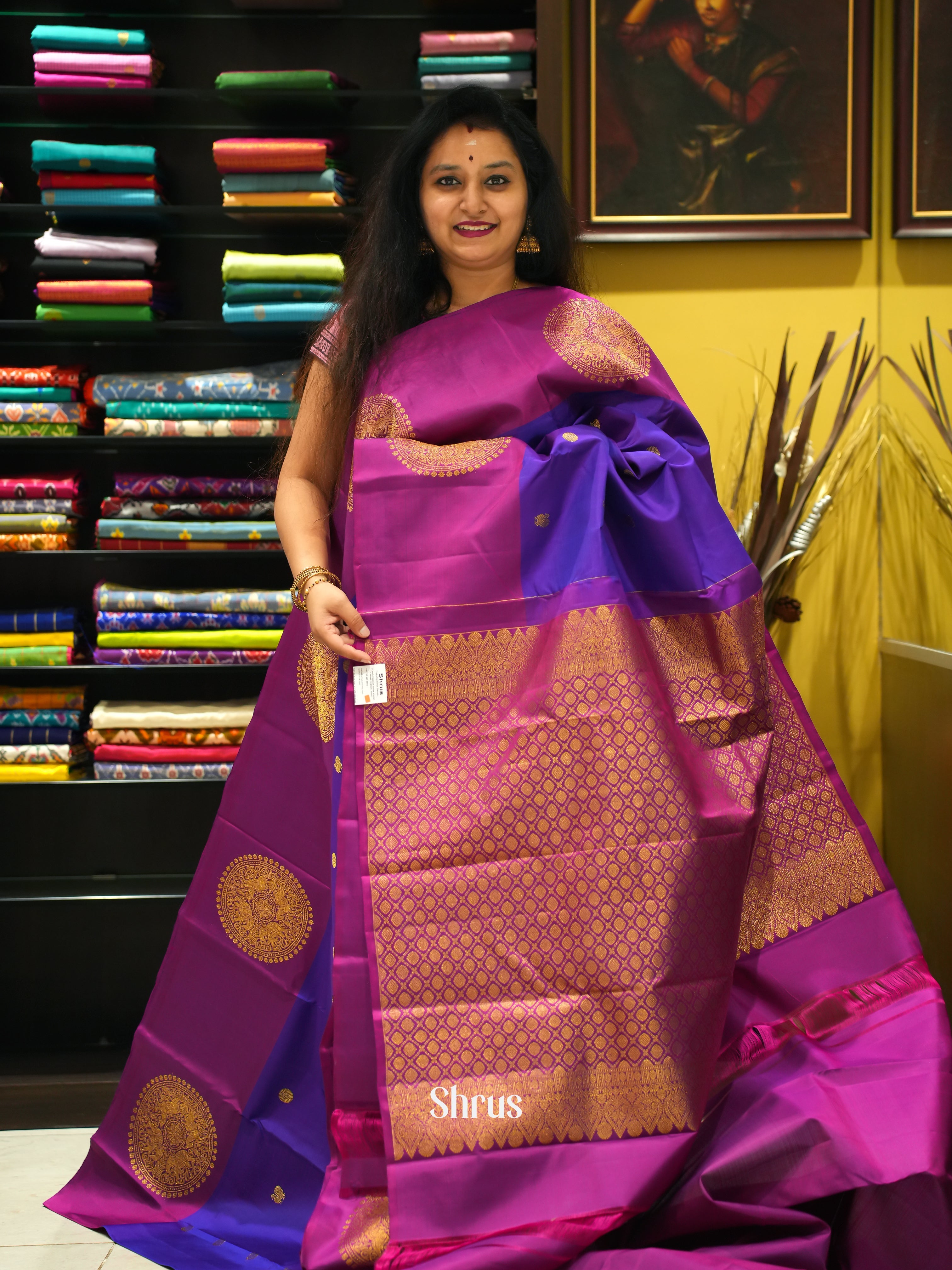 Purple & Majenta - Kanchipuram silk Saree