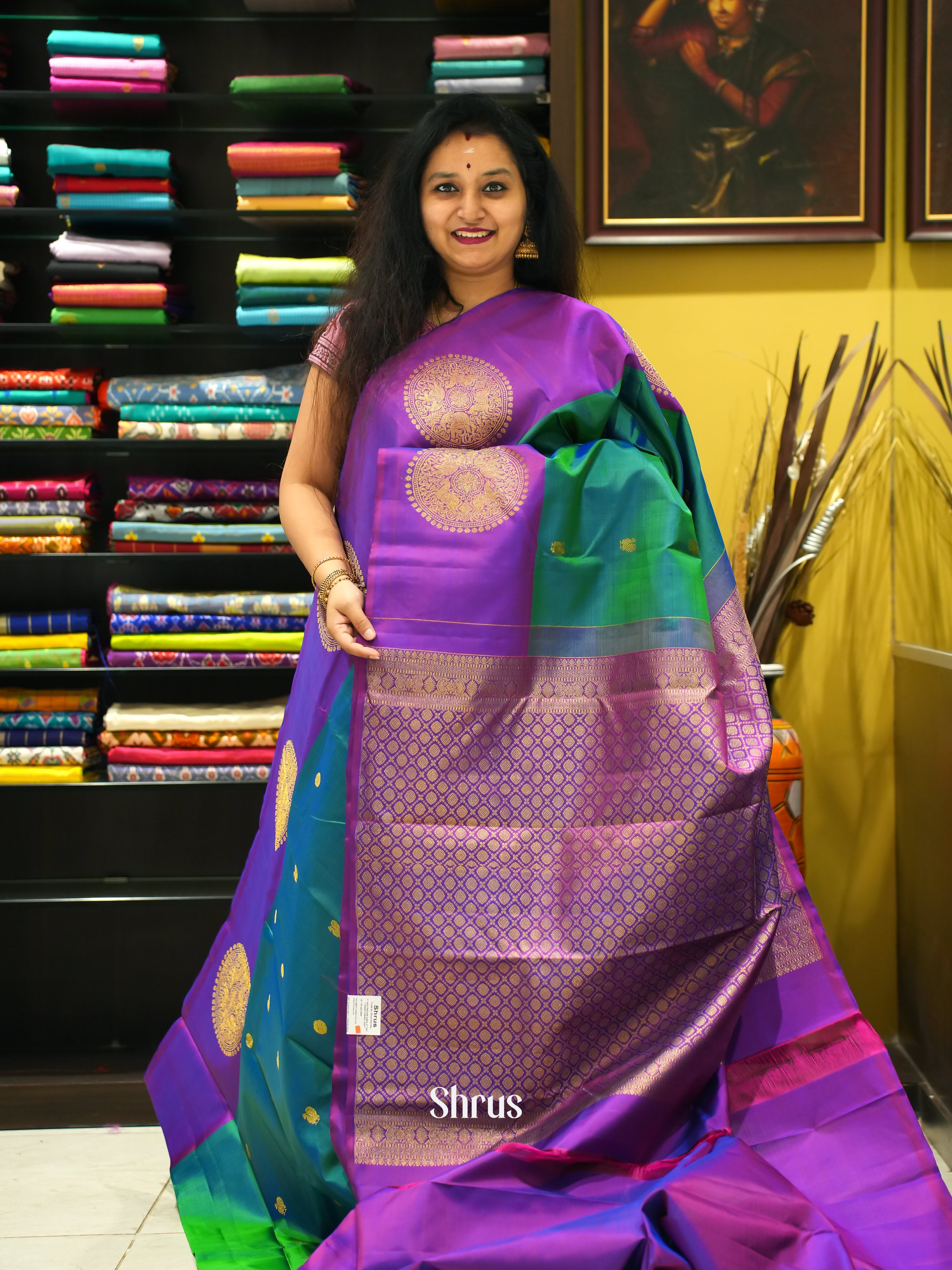 Green & Purple - Kanchipuram silk Saree