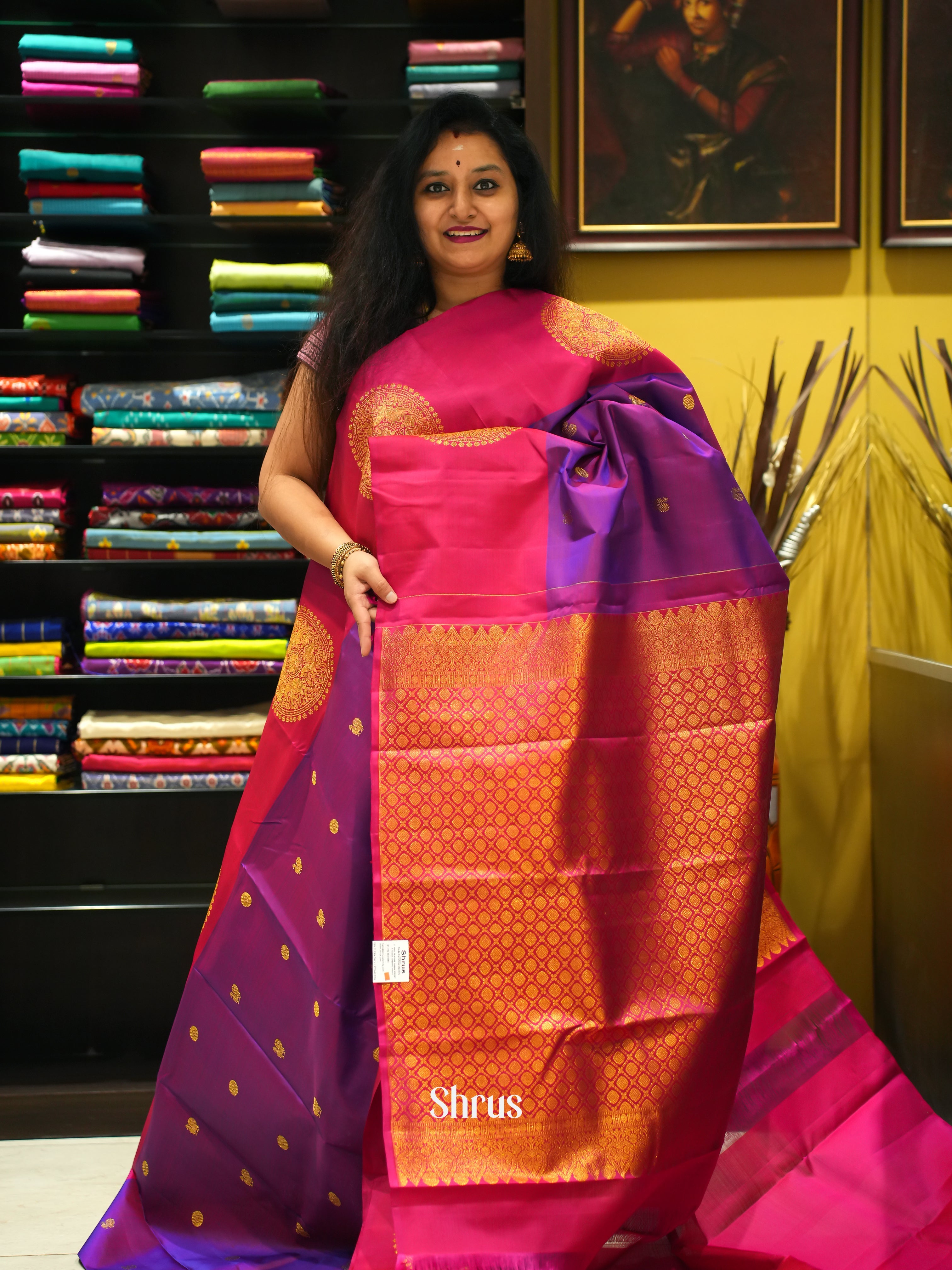 Purple & Pink - Kanchipuram silk Saree