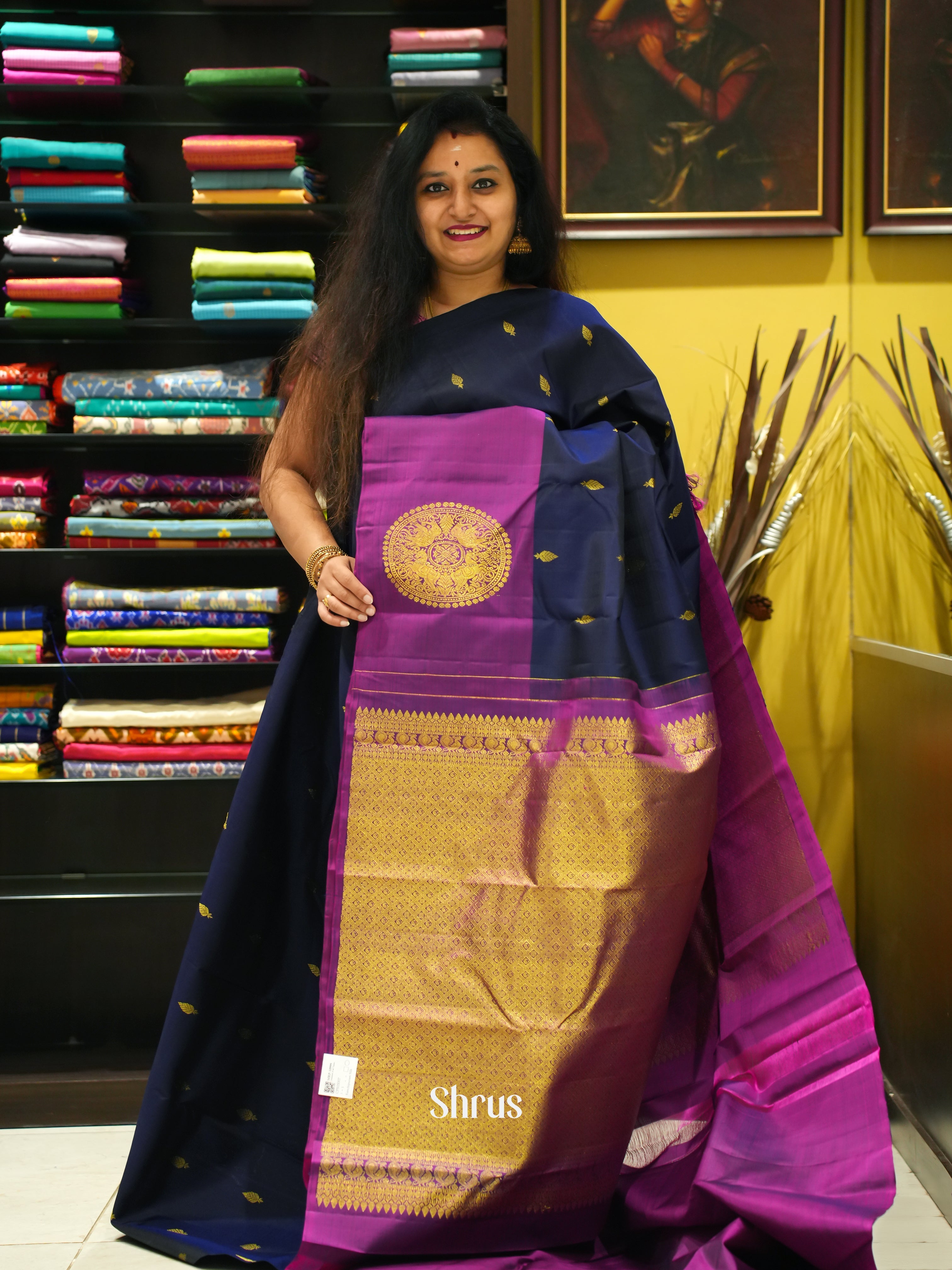 Blue & Purple- Kanchipuram silk Saree