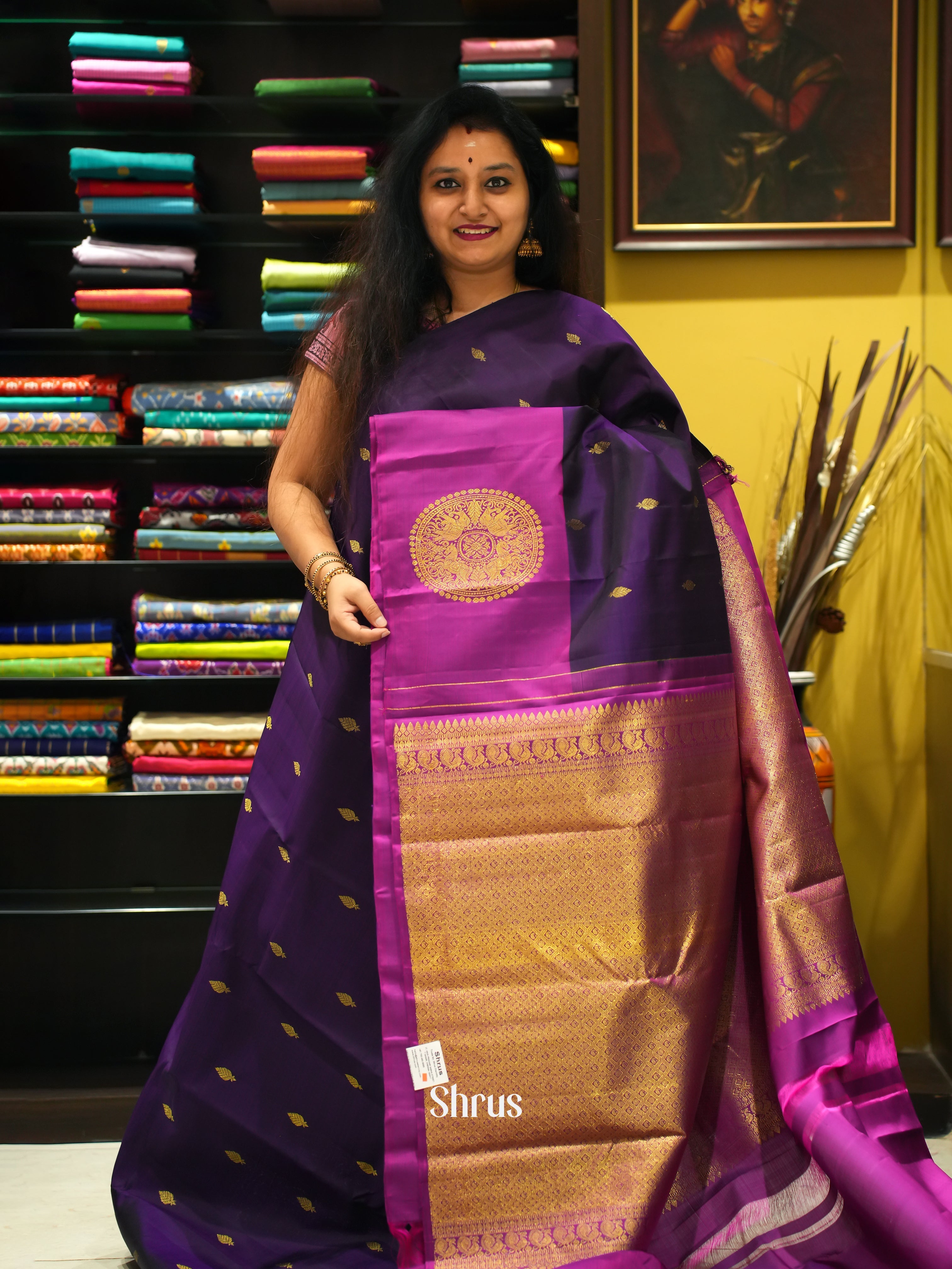 Violet & Majenta- Kanchipuram silk Saree