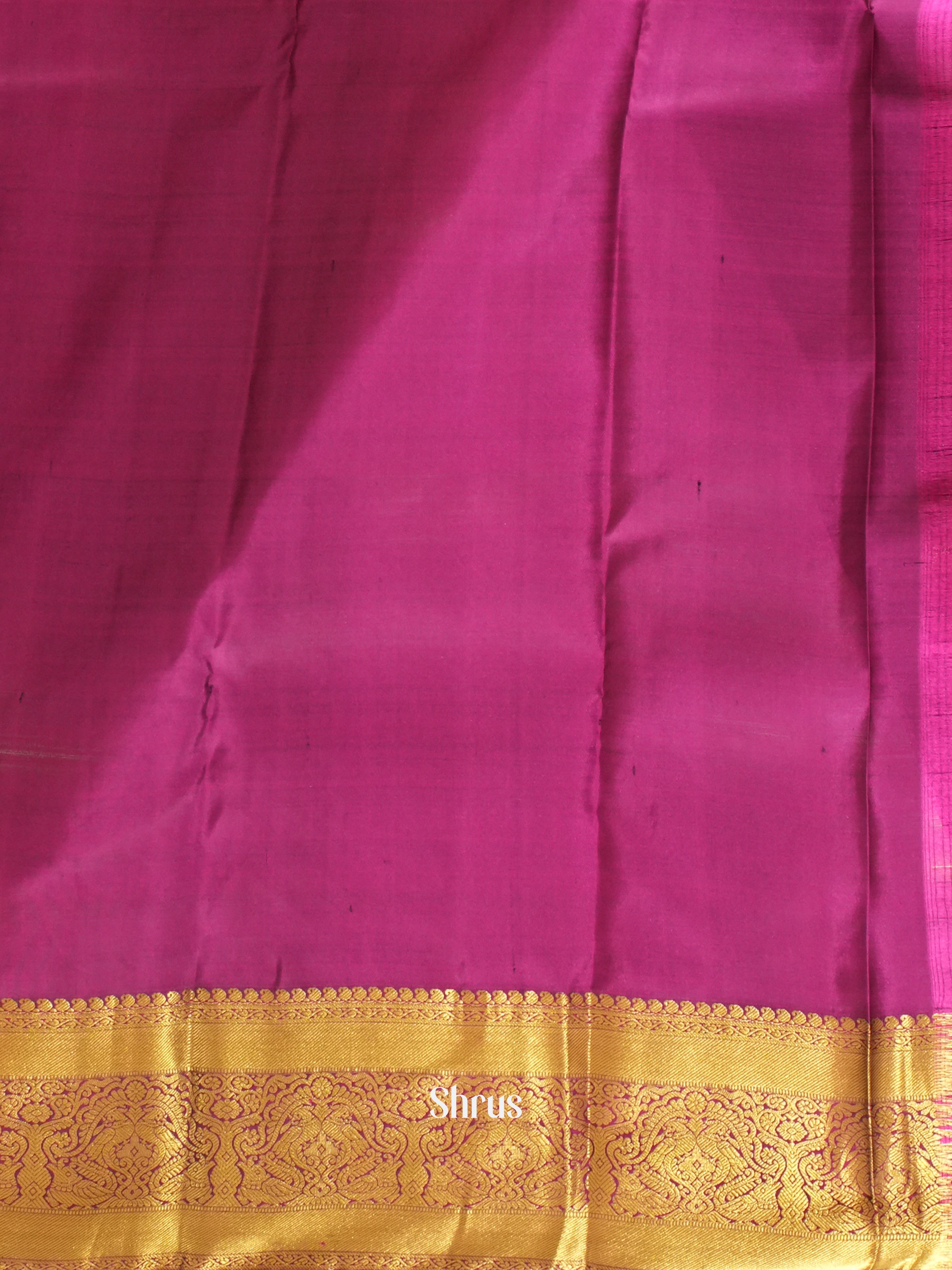 Grey & Majenta - Kanchipuram silk Saree