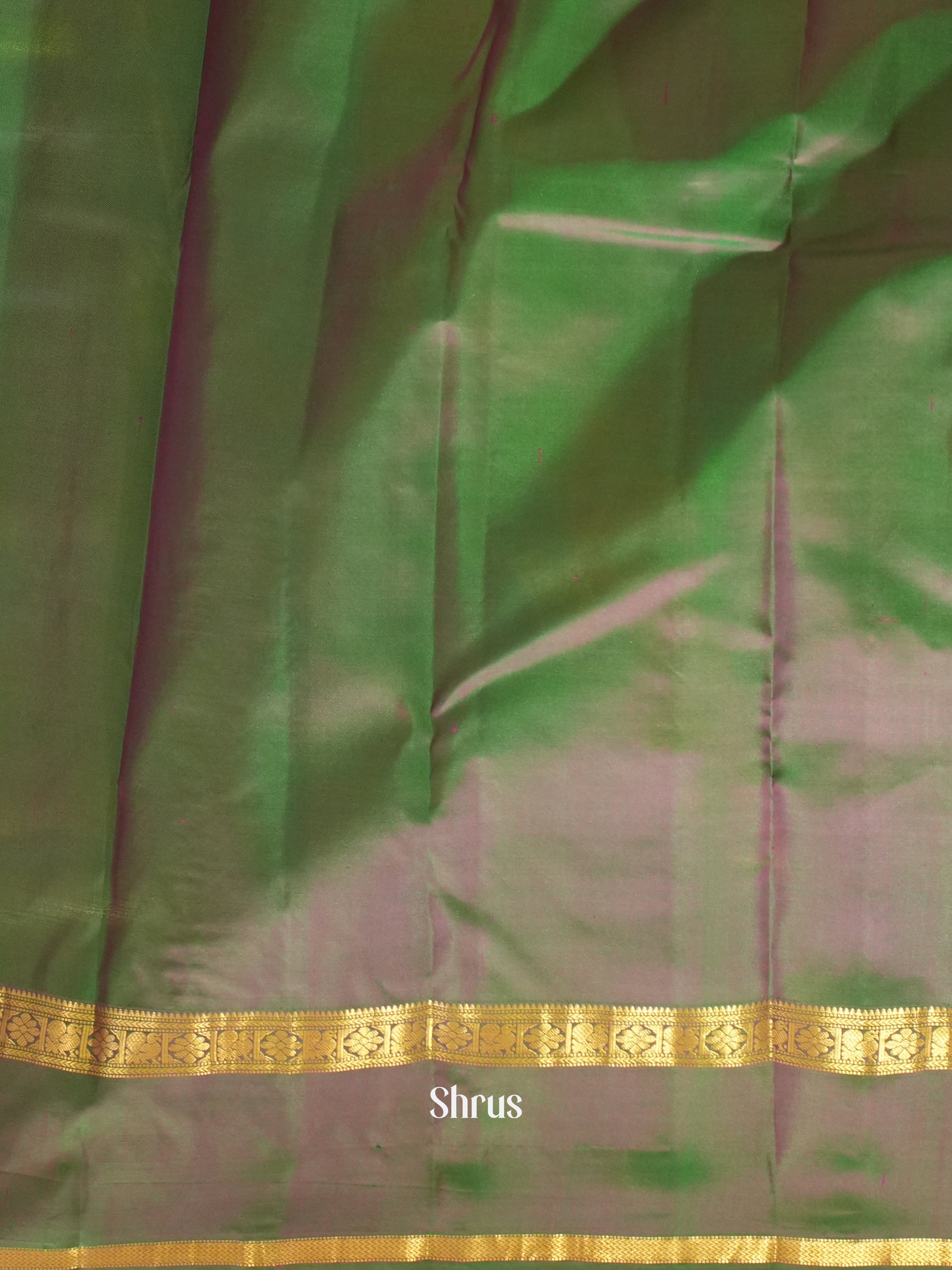 Orange & Green - Kanchipuram silk Saree