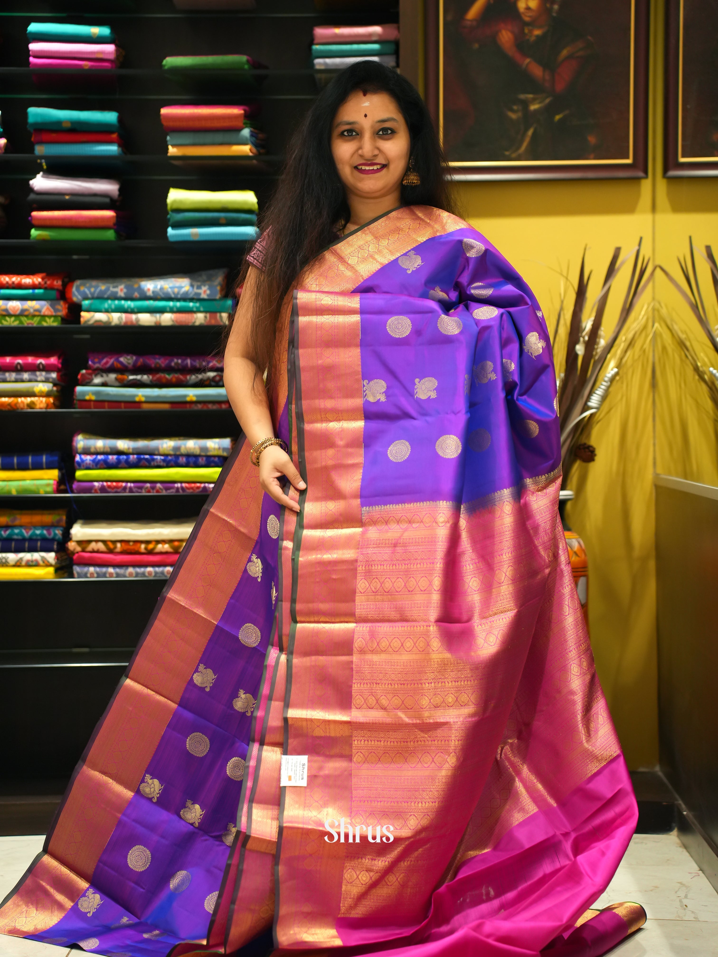 Purple & Pink- Kanchipuram silk Saree