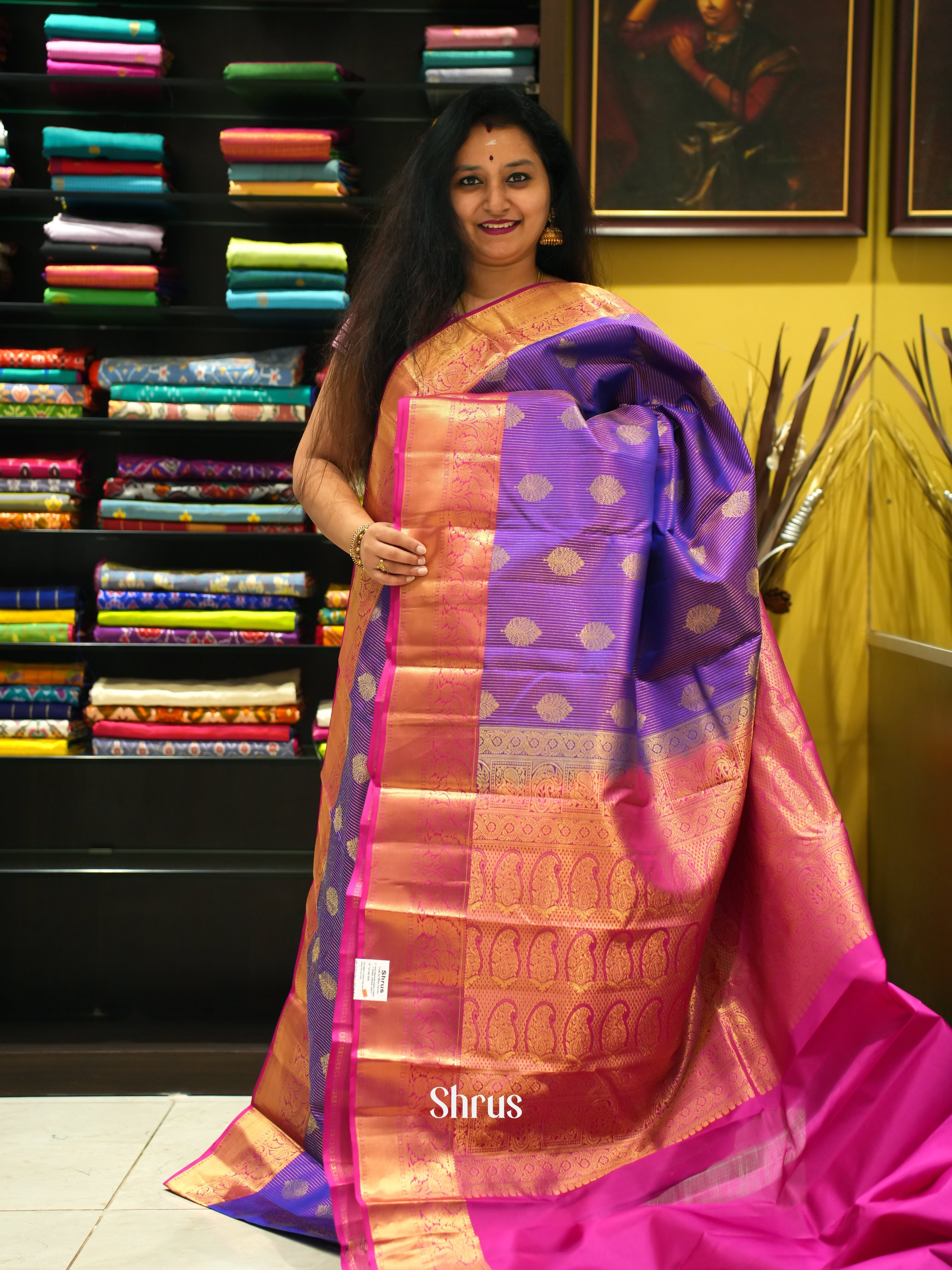 Purple & Pink - Kanchipuram silk Saree