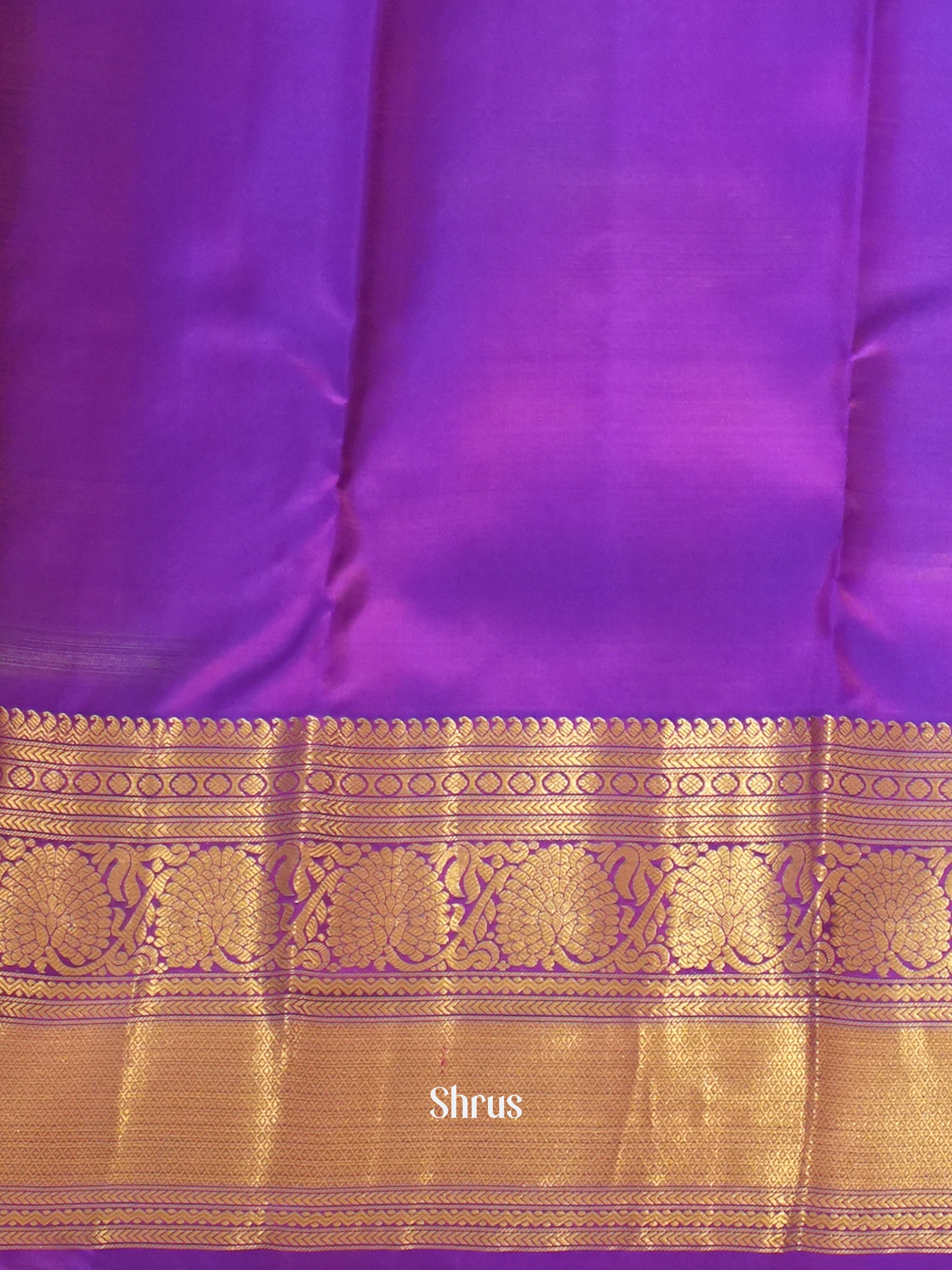 Teal Blue & Purple - Kanchipuram silk Saree