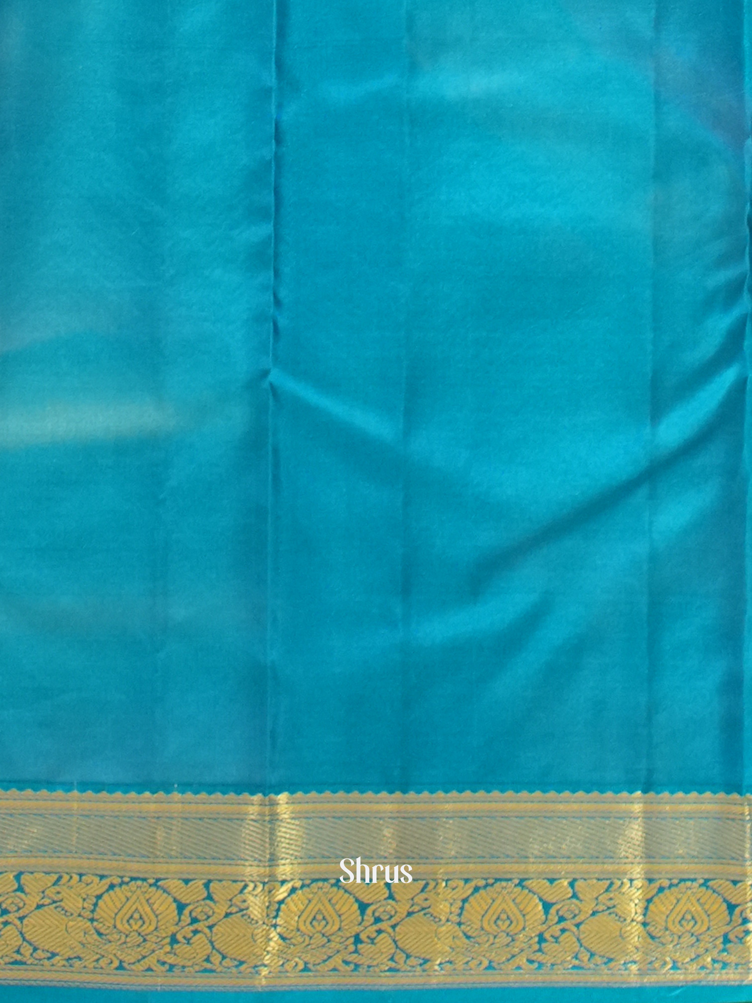 Orange & Blue - Korvai Kanchipuram silk Saree