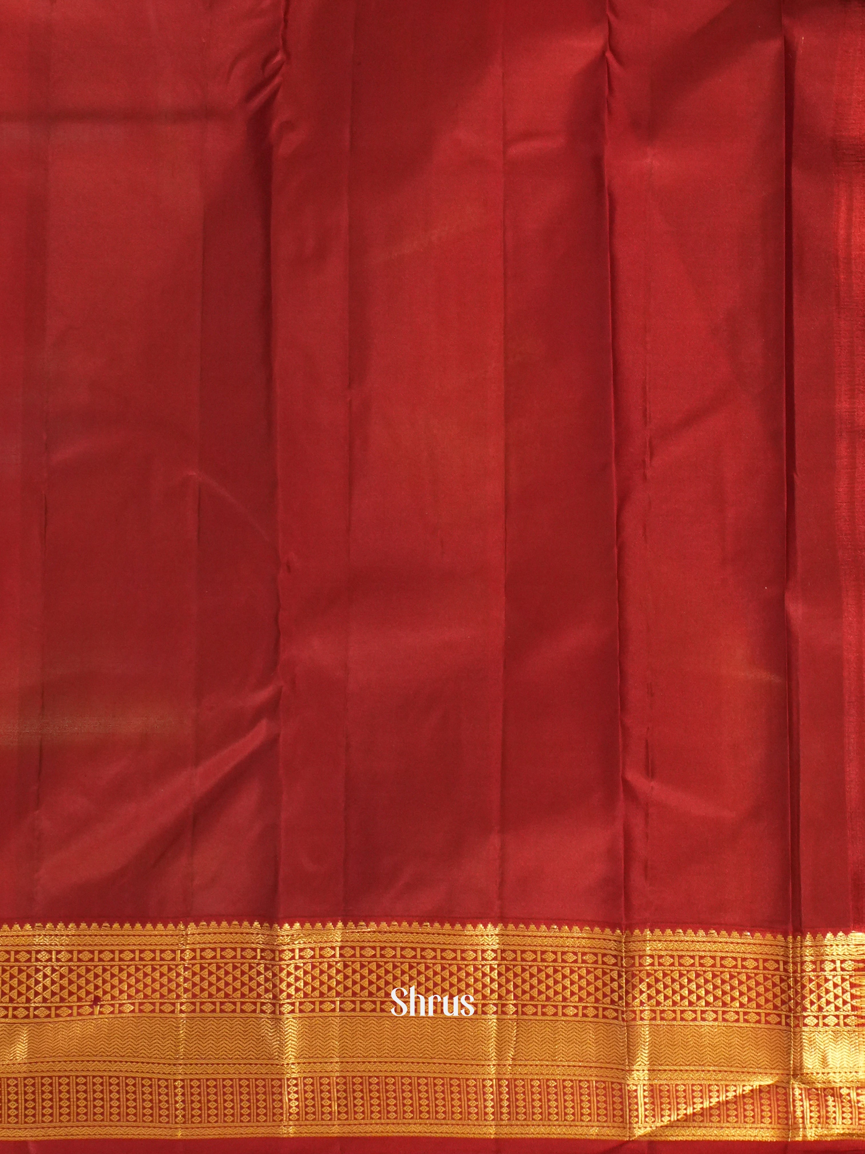 Blue & Maroon - Korvai Kanchipuram silk Saree