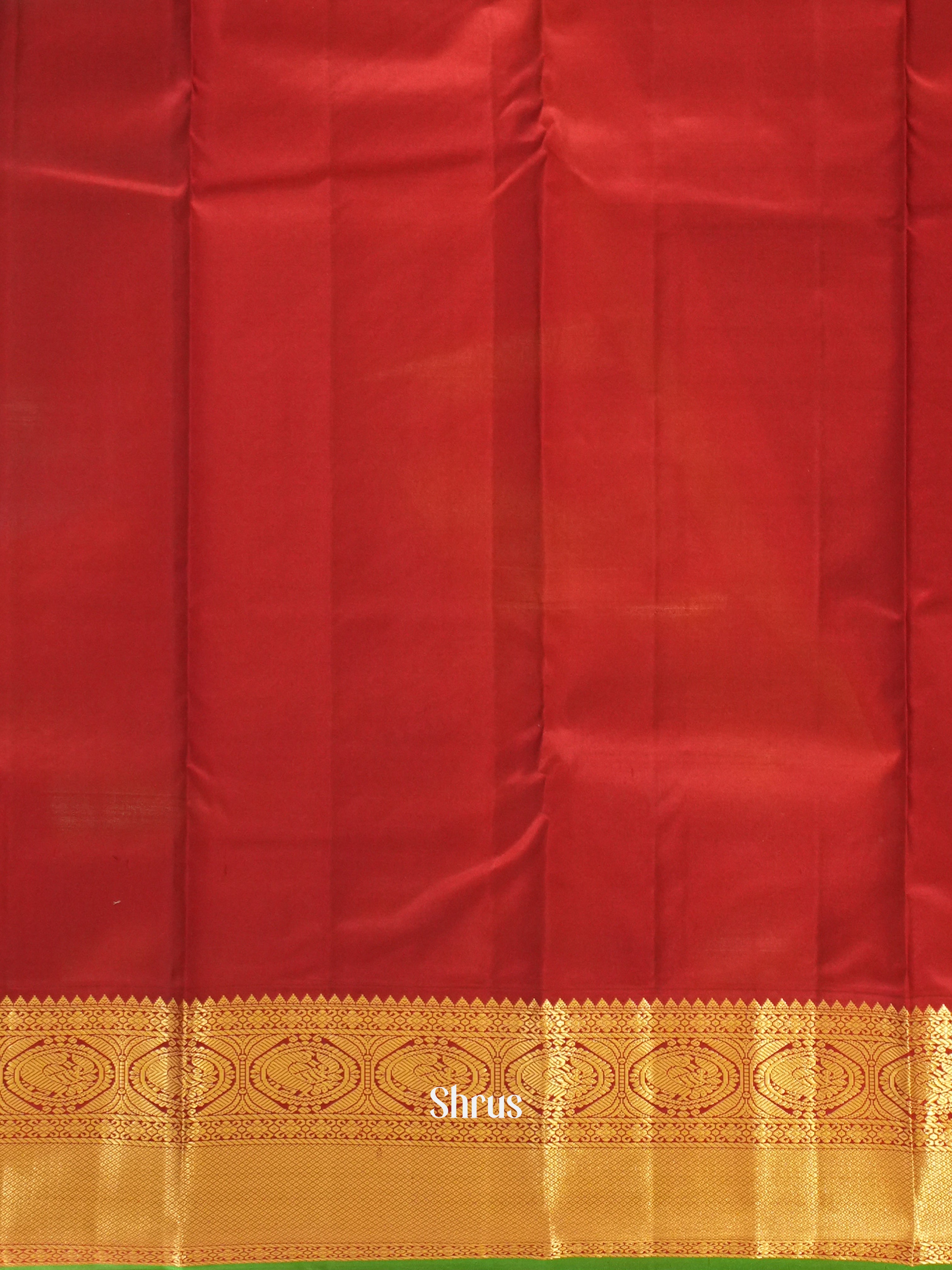 Light Green & Maroon - Kanchipuram silk Saree