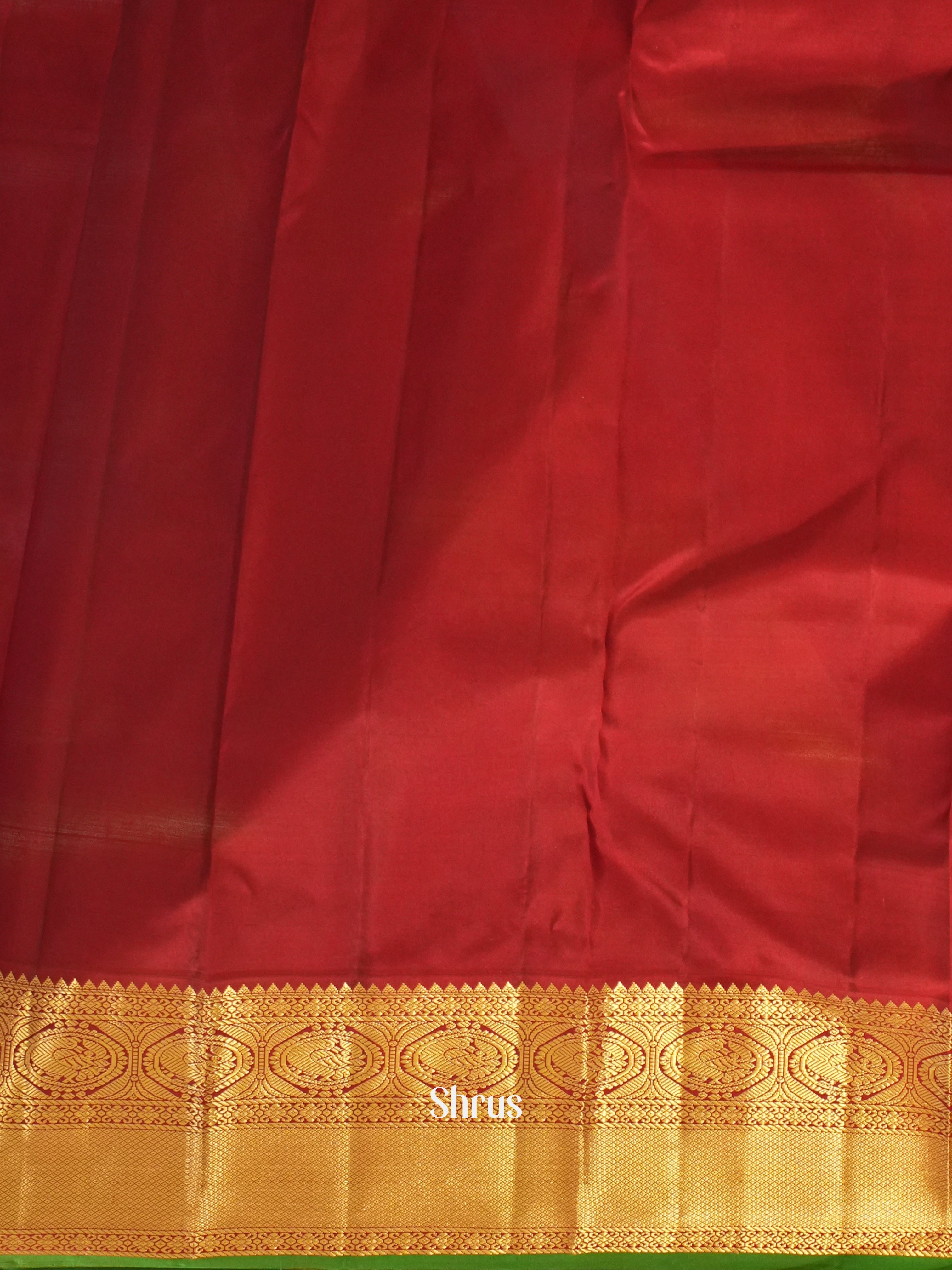 Teal & Maroon - Kanchipuram silk Saree