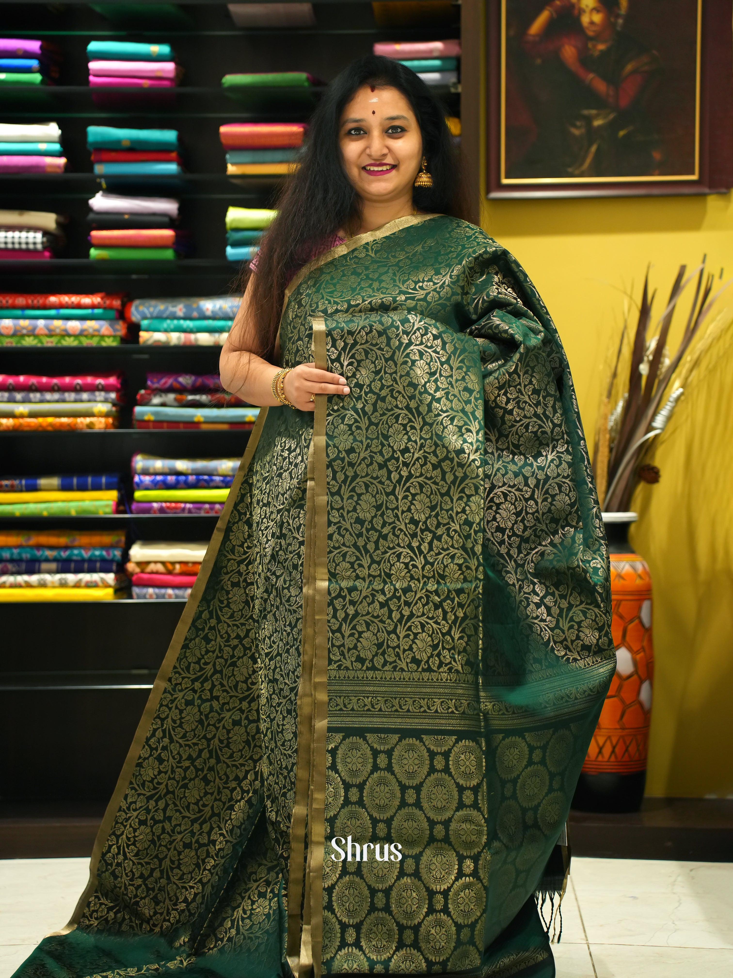 Green(single Tone) - Soft Silk Saree