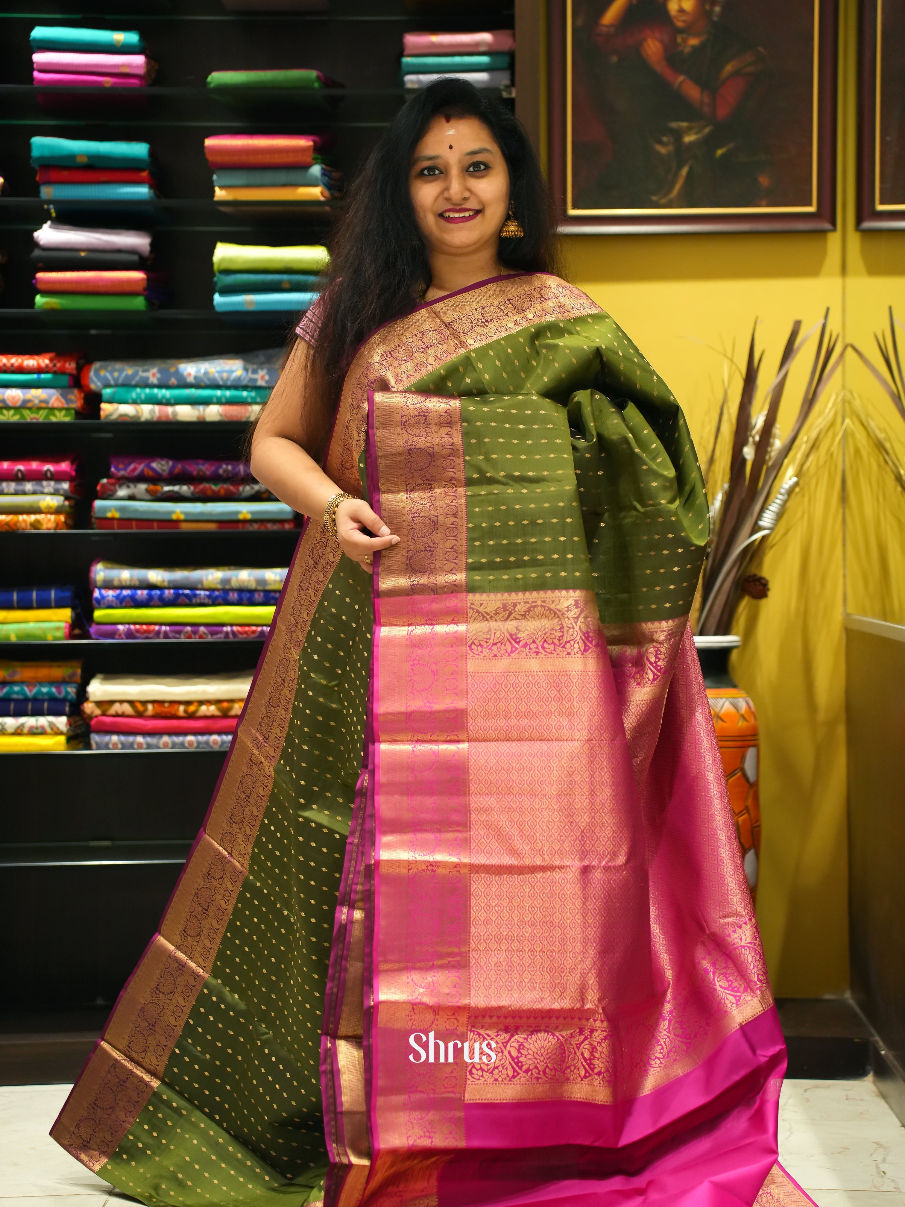 Green & Pink - Kanchipuram silk Saree