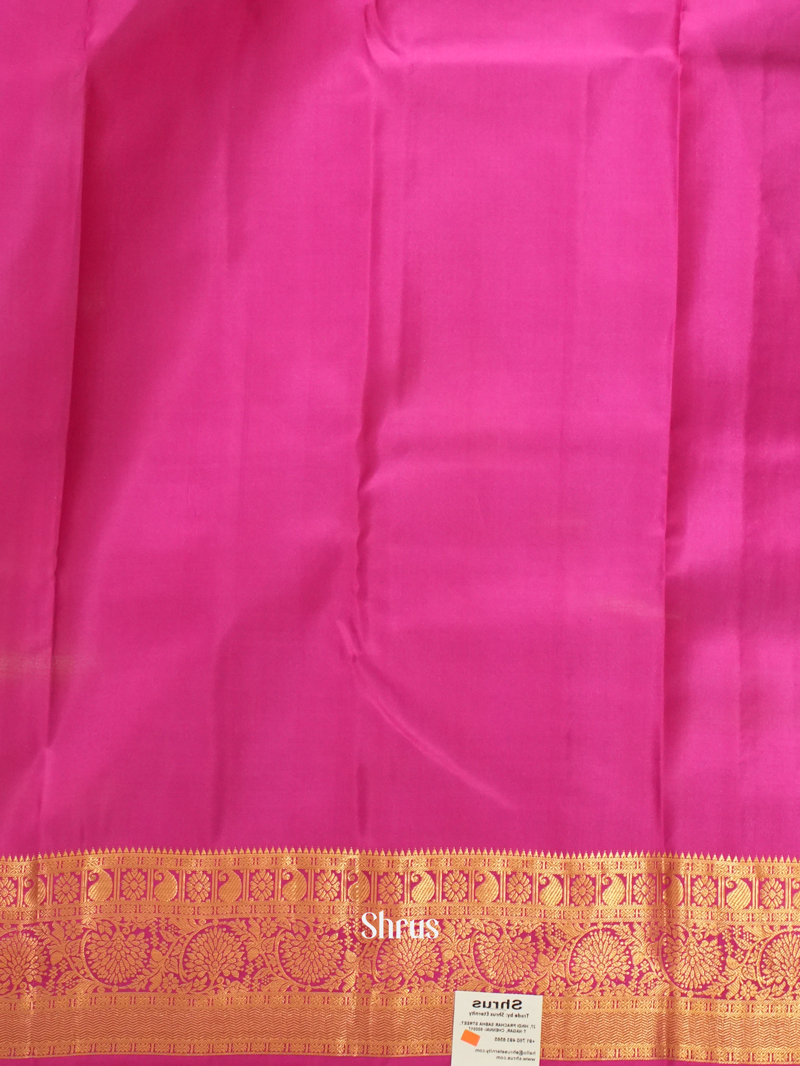 Peacock Blue & Pink - Korvai Kanchipuram silk Saree