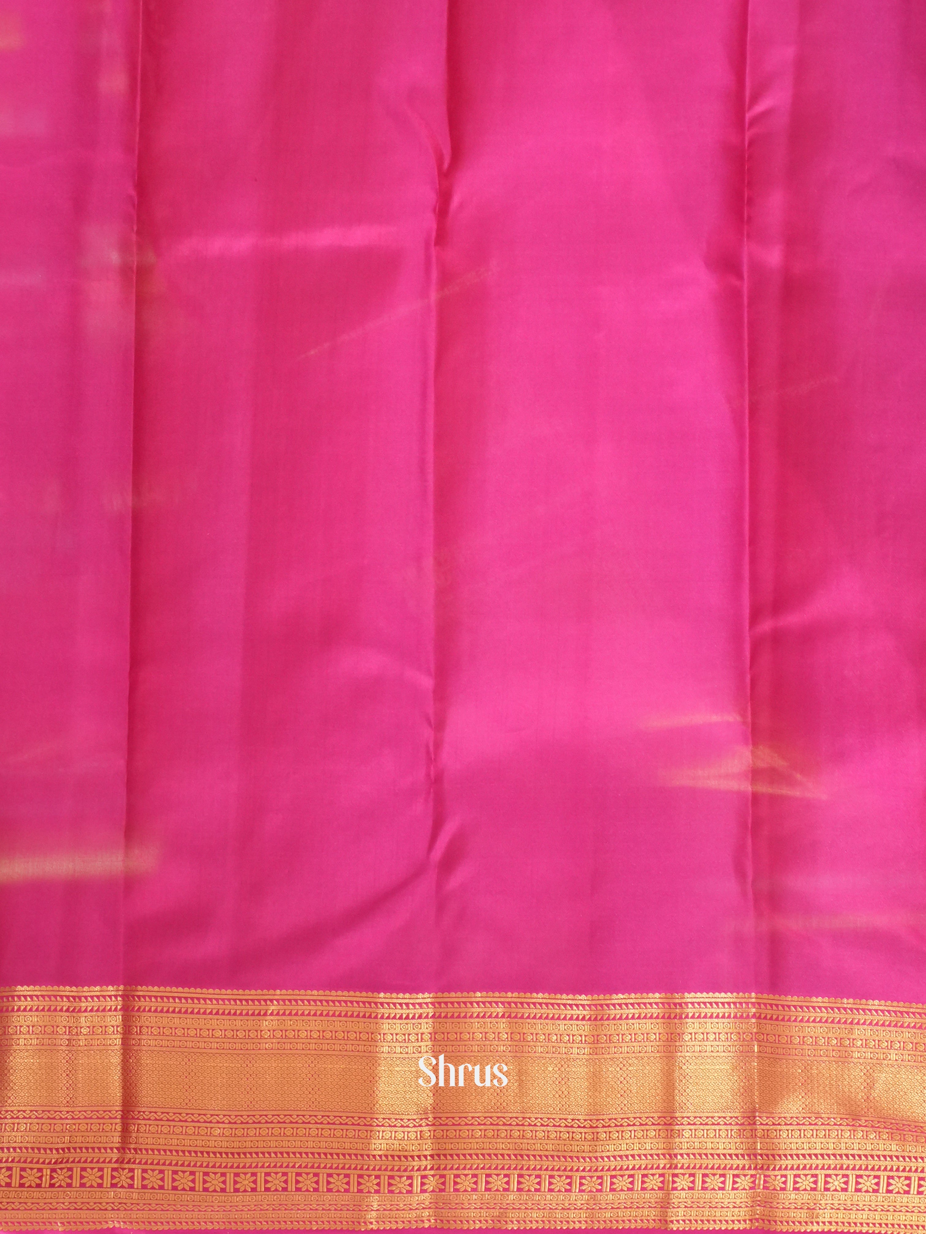 Mehandi Green & Pink - Kanchipuram silk Saree