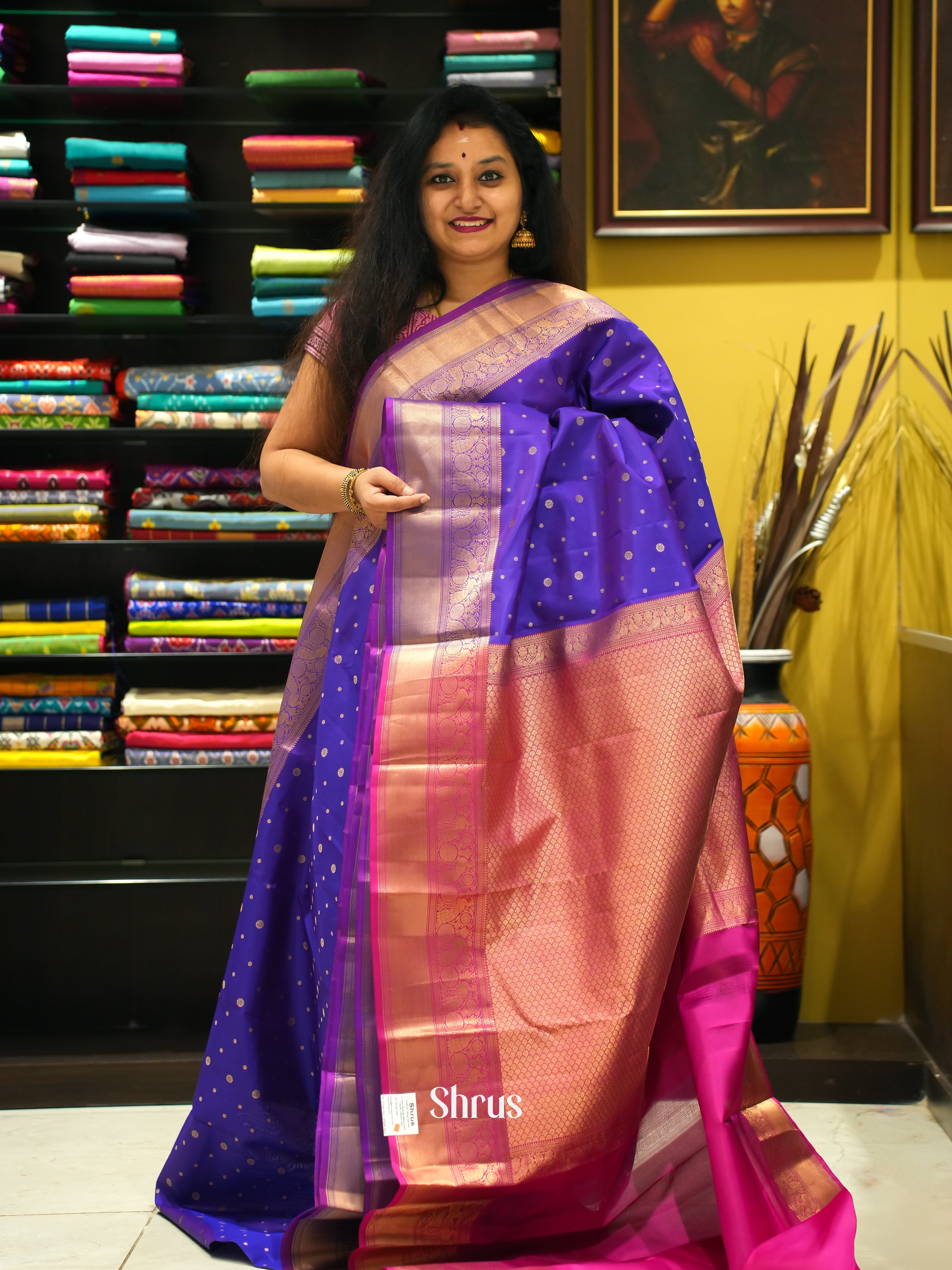 Purple & Pink - Korvai Kanchipuram silk Saree