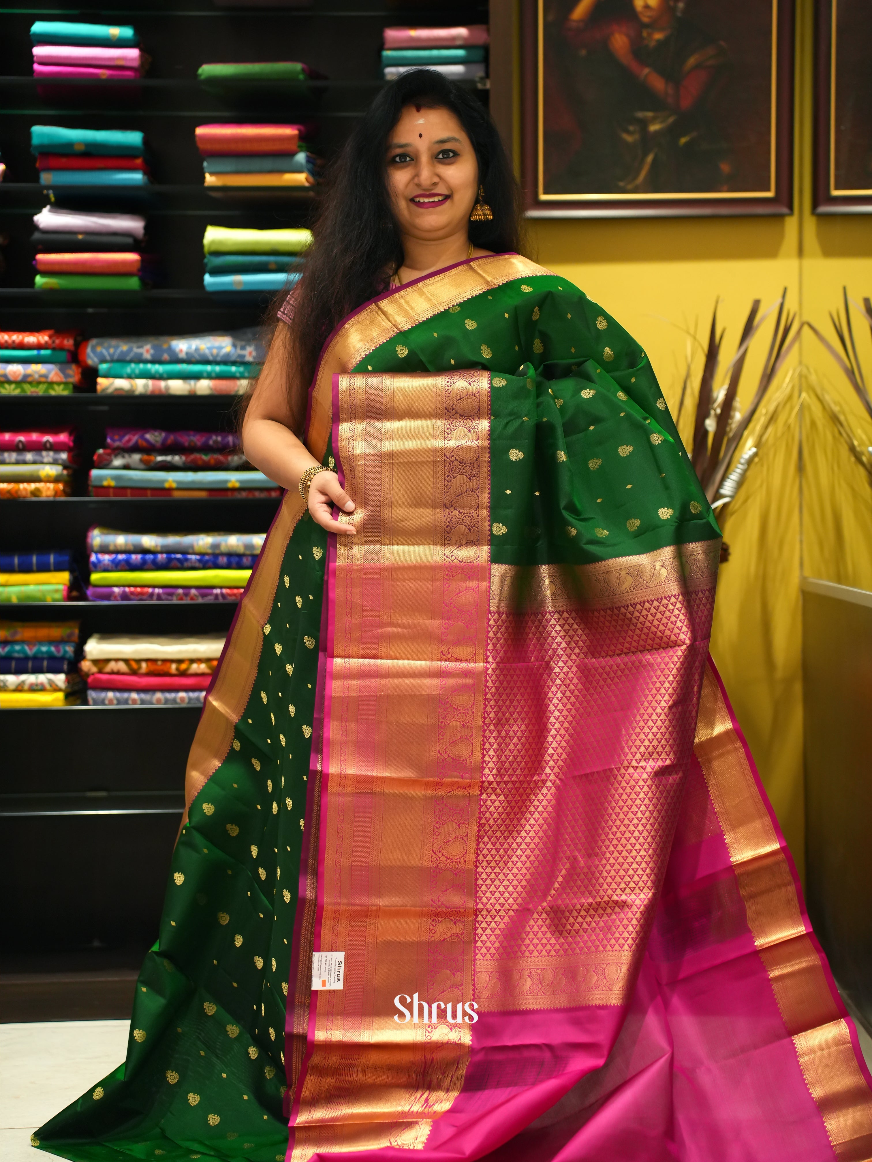 Green & Pink - Kanchipuram silk Saree