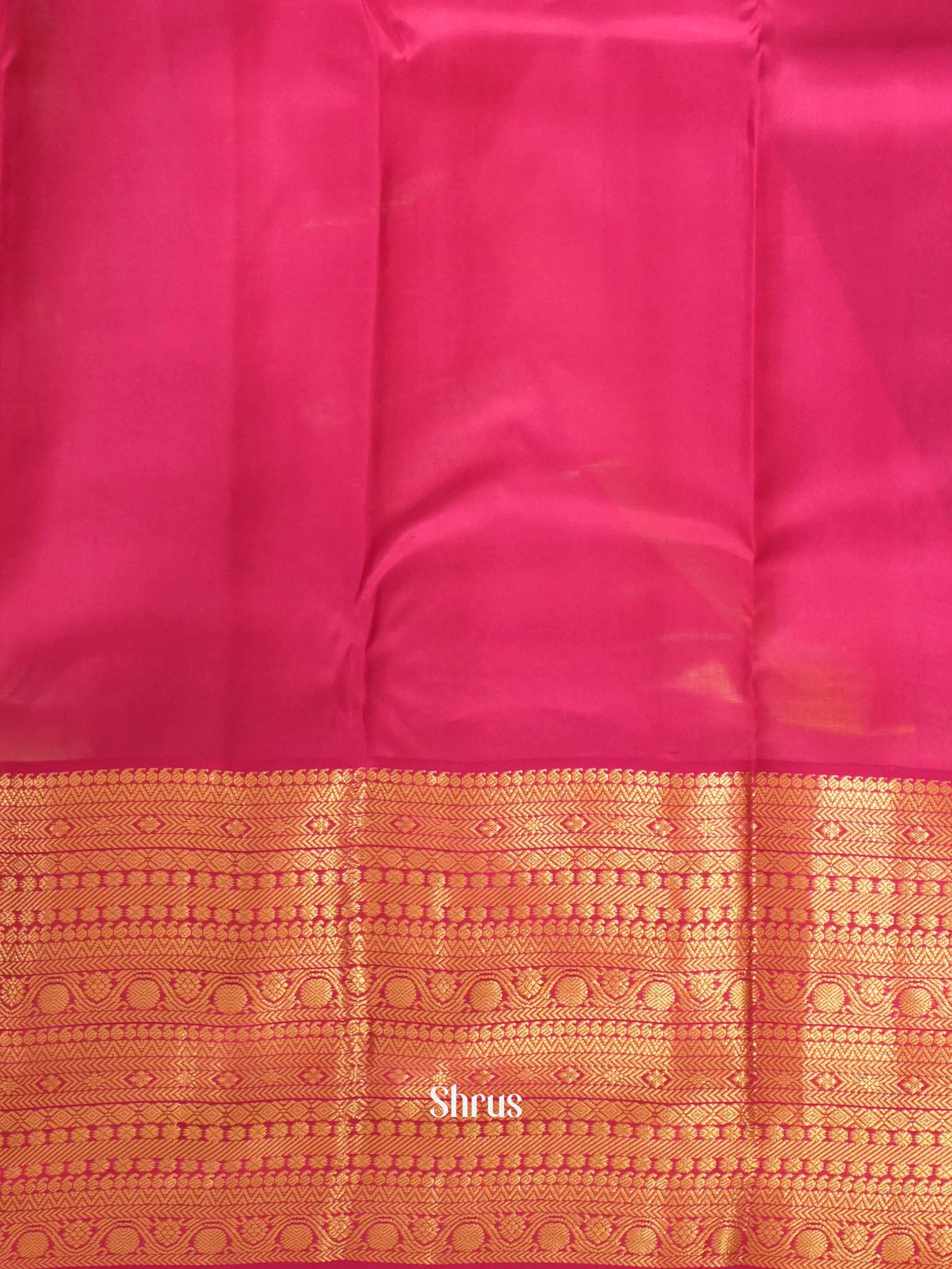 Mambazha Yellow & Pink - Korvai Kanchipuram silk Saree